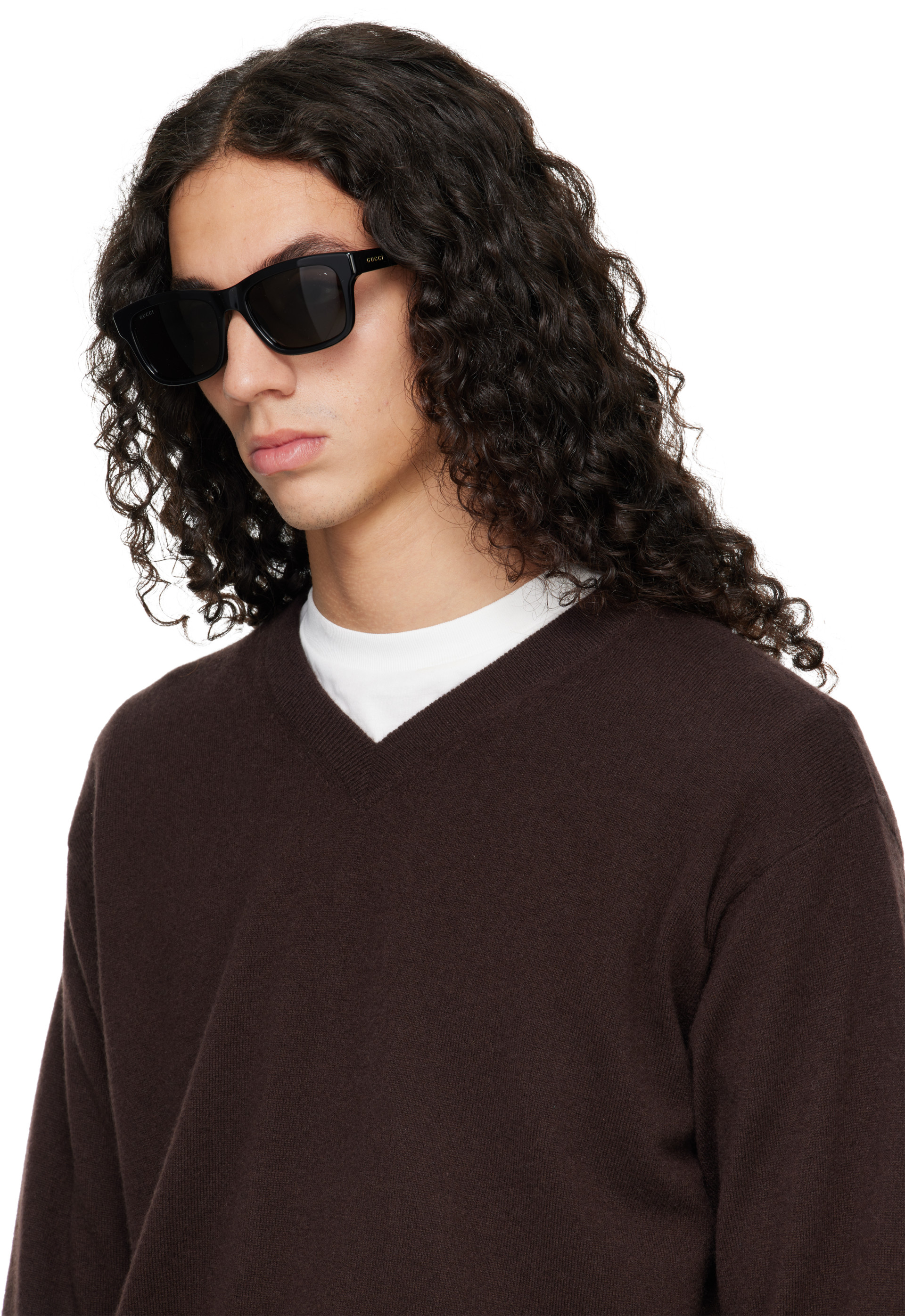 Gucci - Black Rectangular-Frame Sunglasses