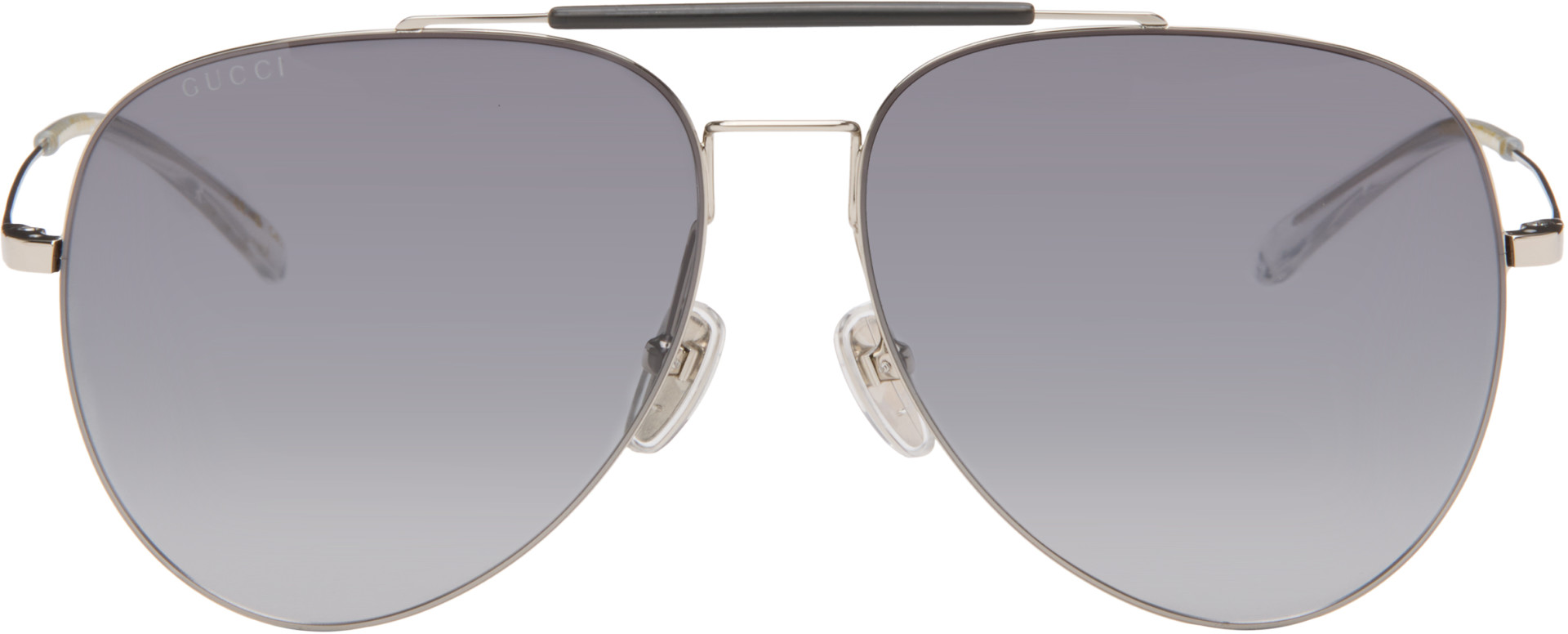 Gucci - Lunettes de soleil navigateur argentées