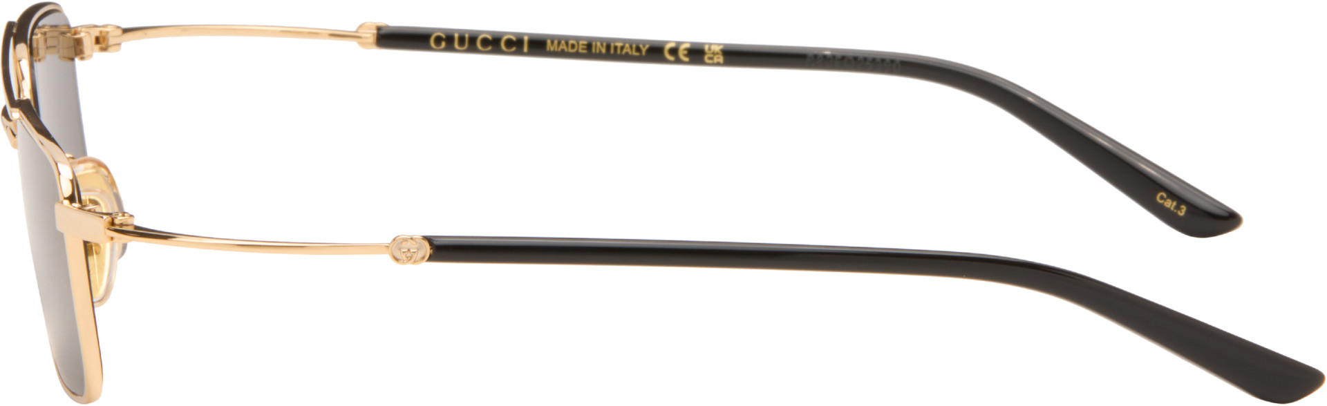 Gucci - Gold Rectangular-Frame Sunglasses