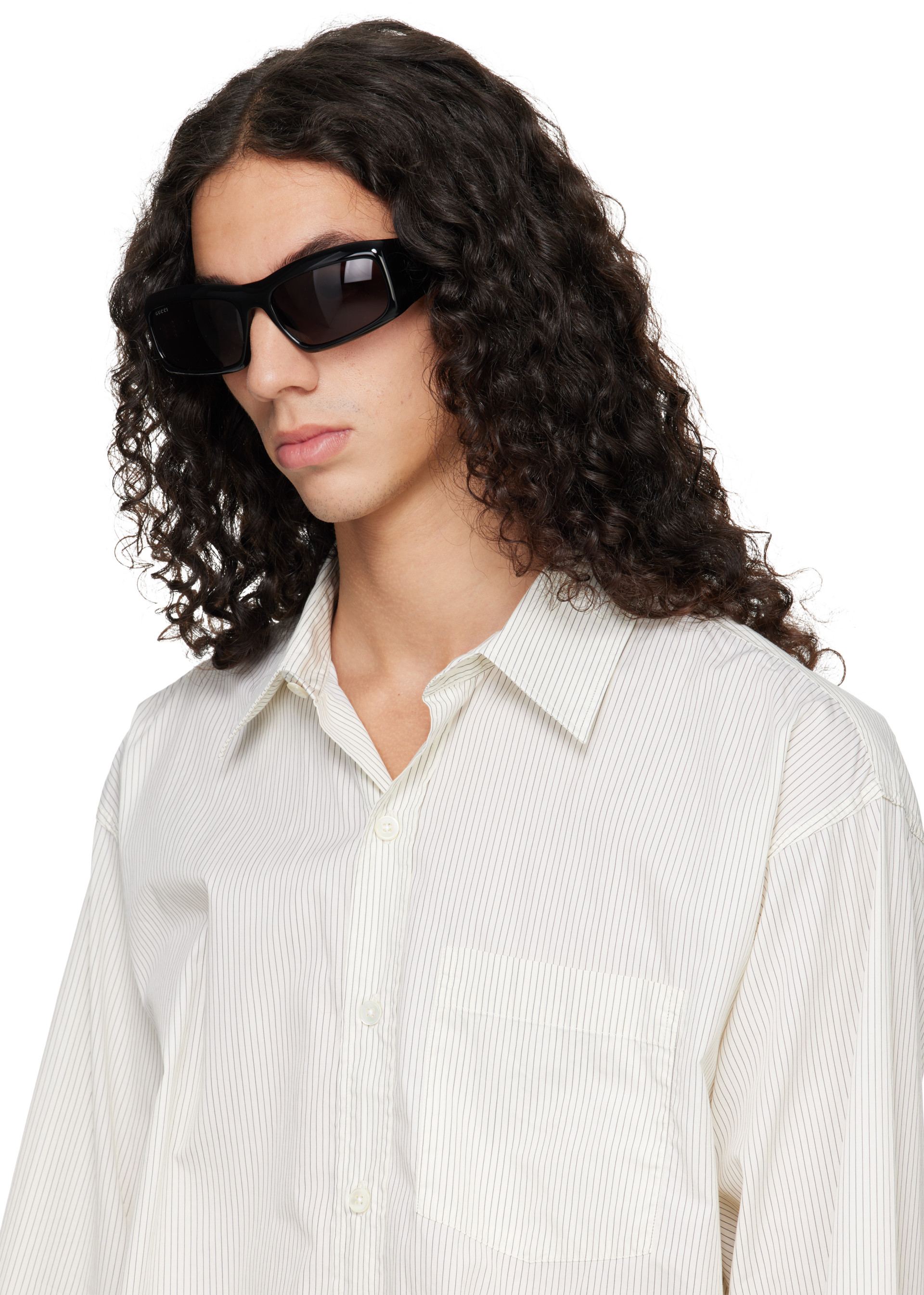 Gucci - Black Rectangular Frame Sunglasses