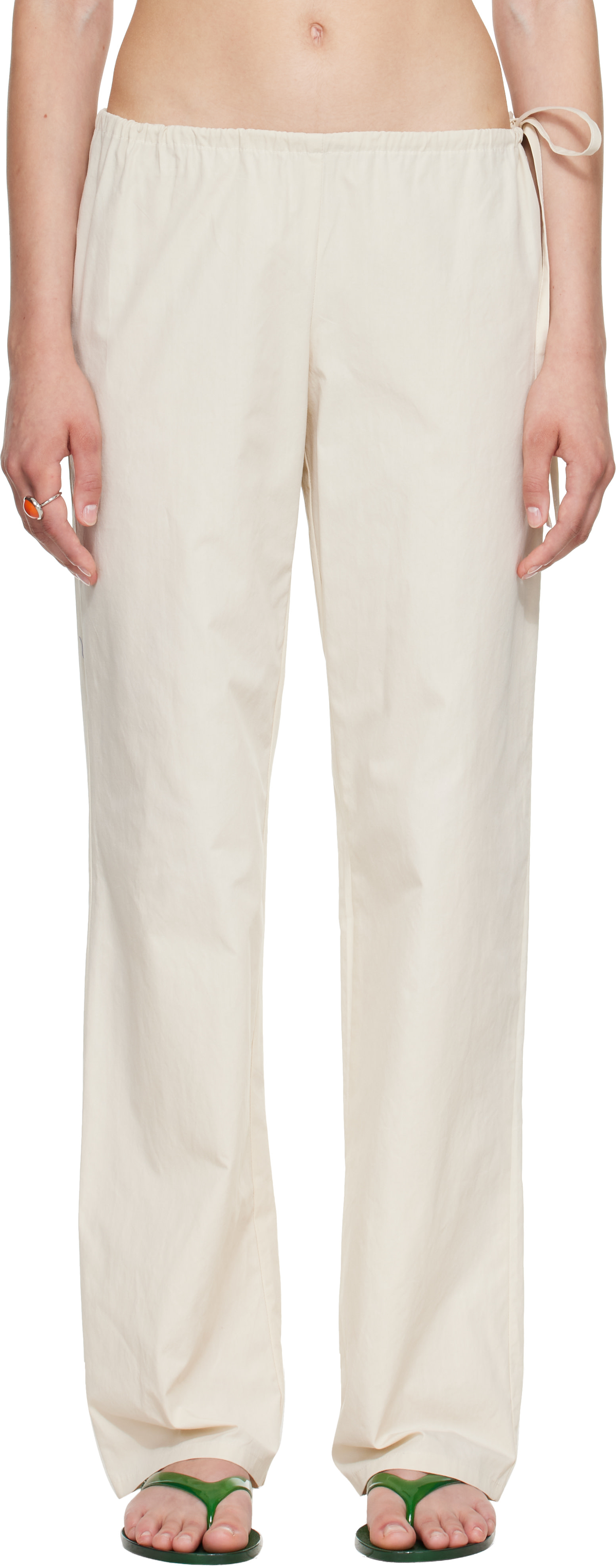 Brooke Callahan: Beige Tie Lounge Pants | SSENSE