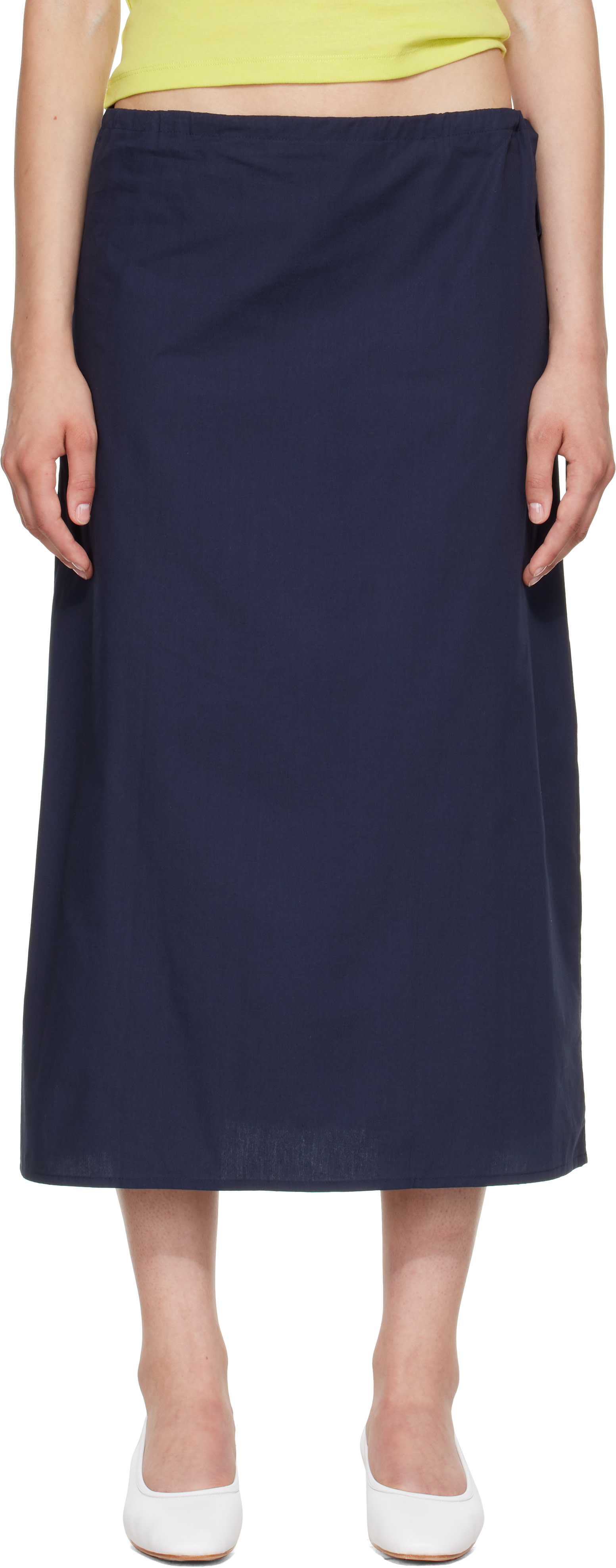Brooke Callahan: Navy Column Maxi Skirt | SSENSE
