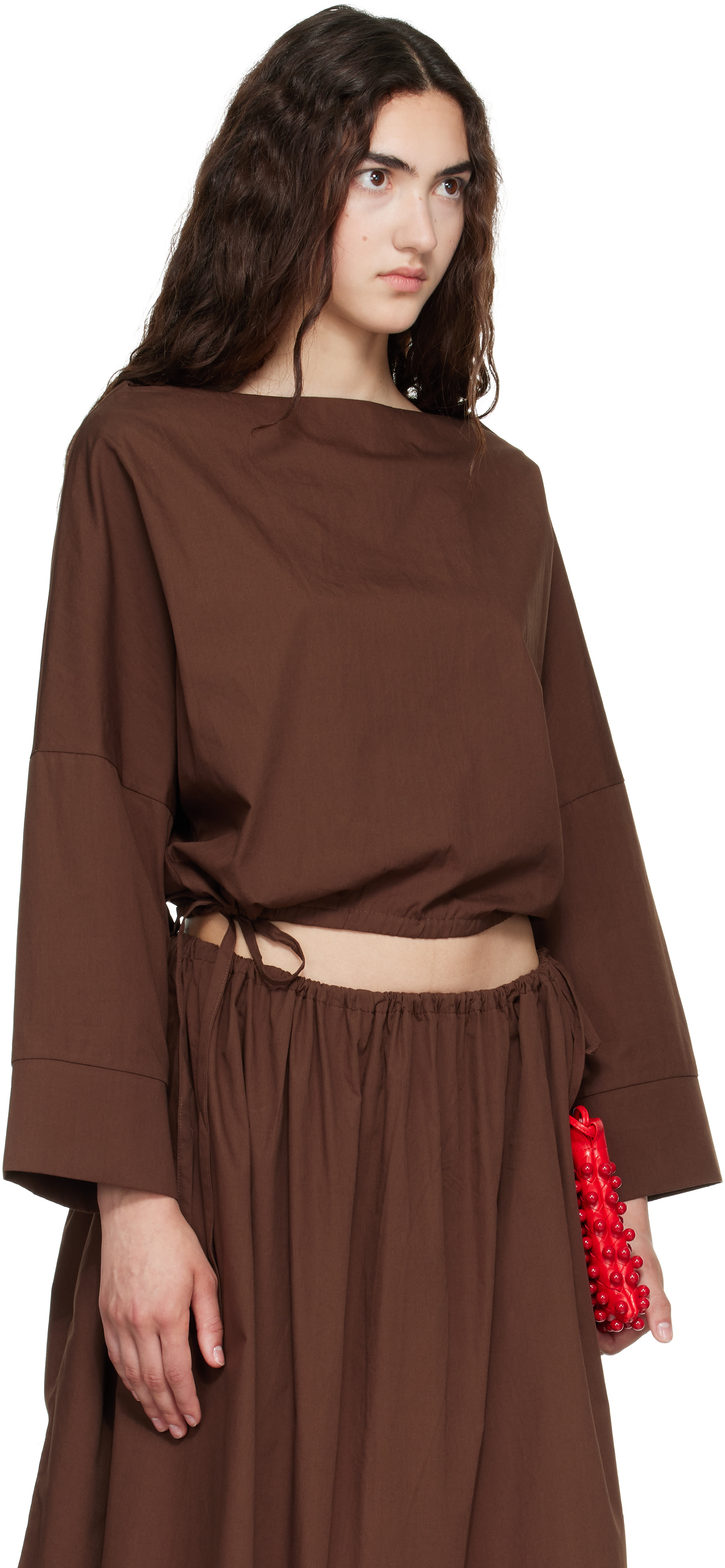 Brooke Callahan: Brown Cuff Top | SSENSE
