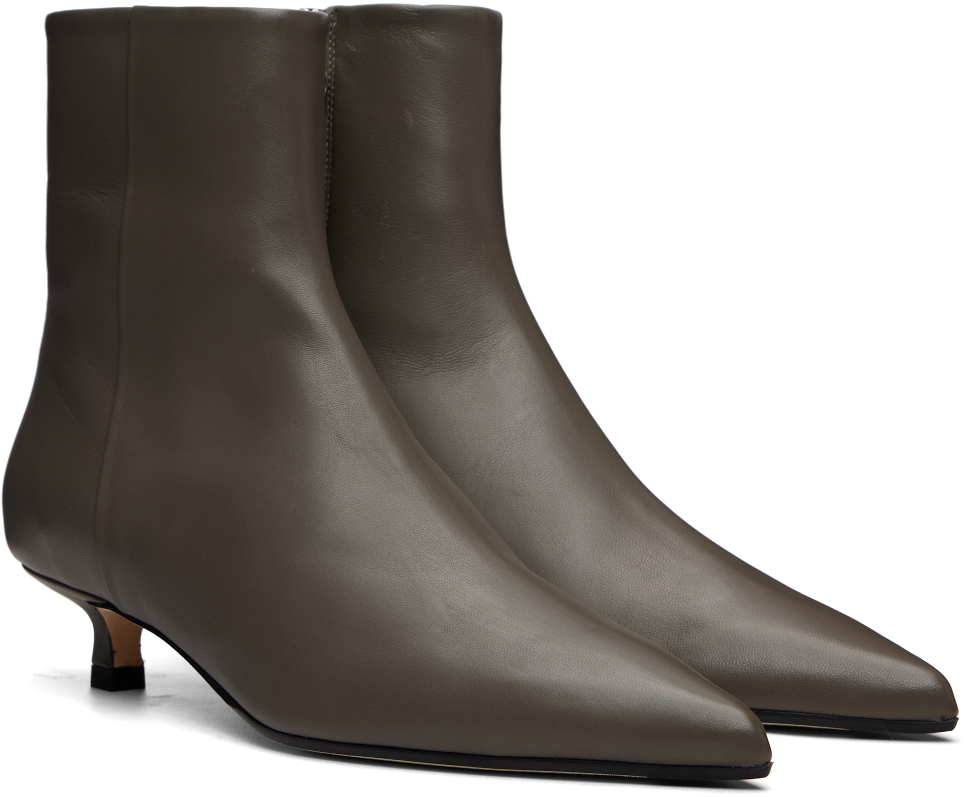 Aeyde - Bottines Sofie taupe en cuir