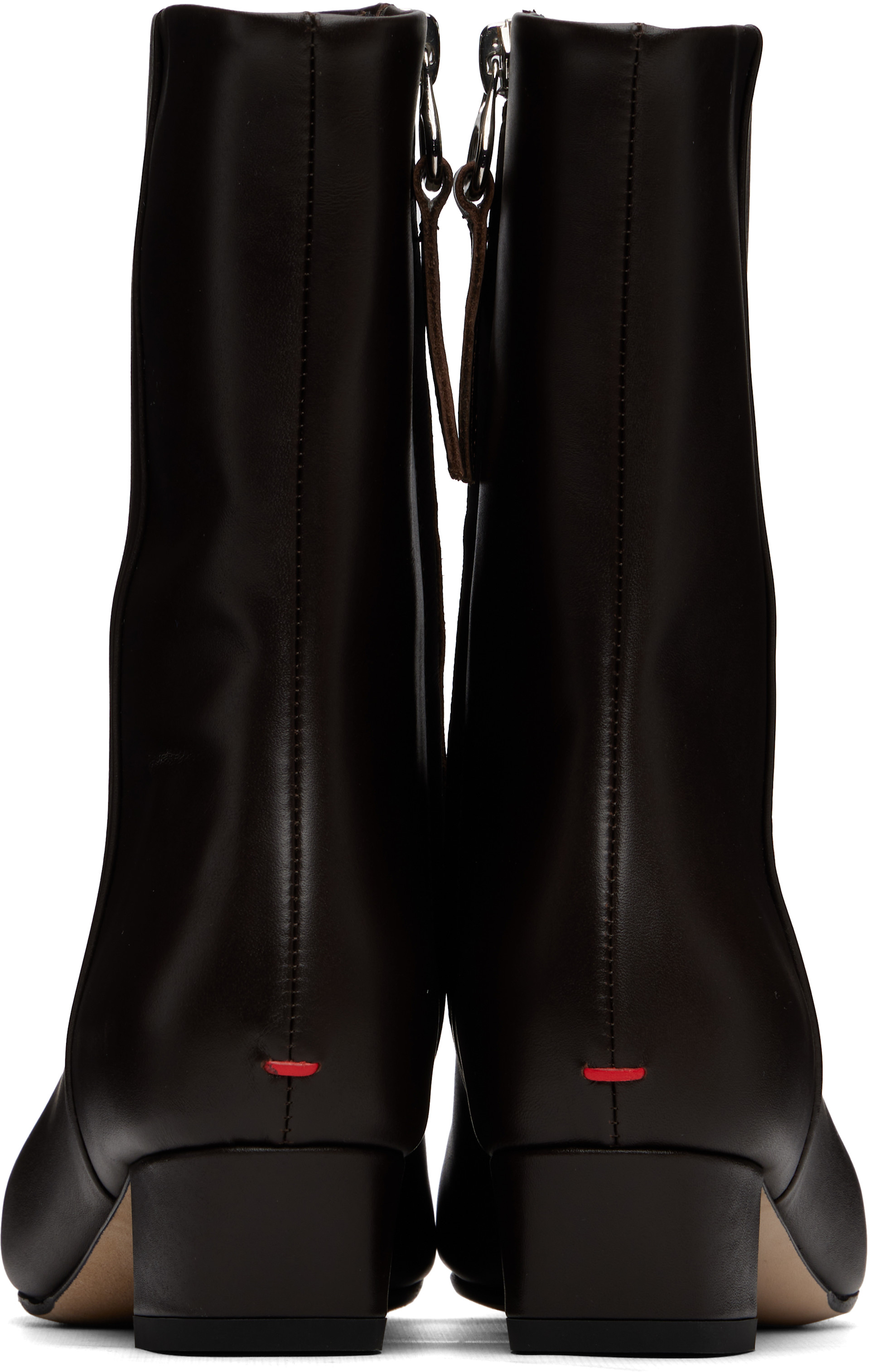 Aeyde - Bottines Yasmin brunes en cuir