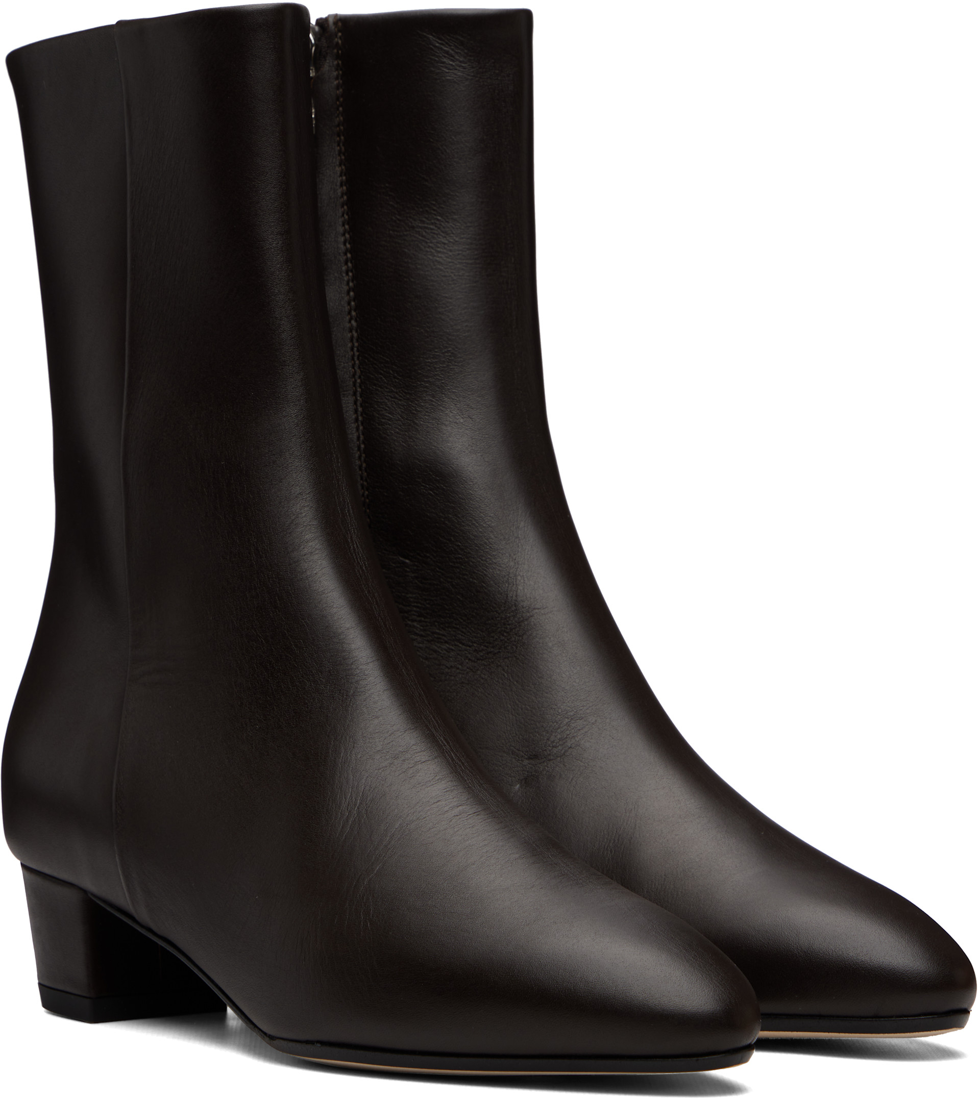 Aeyde - Bottines Yasmin brunes en cuir