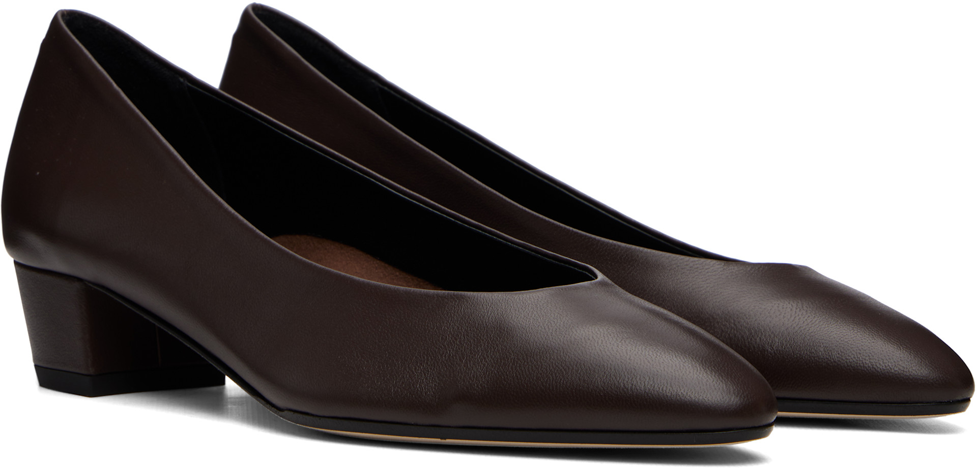 Aeyde - Chaussures à talon basses Helia brunes