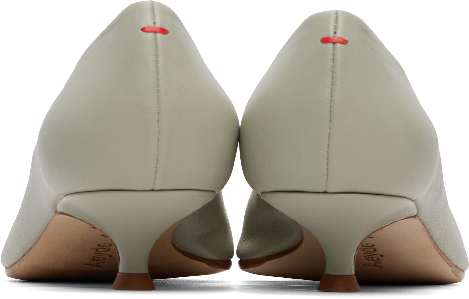 Aeyde - Chaussures à talon Cari grises à bout pointu
