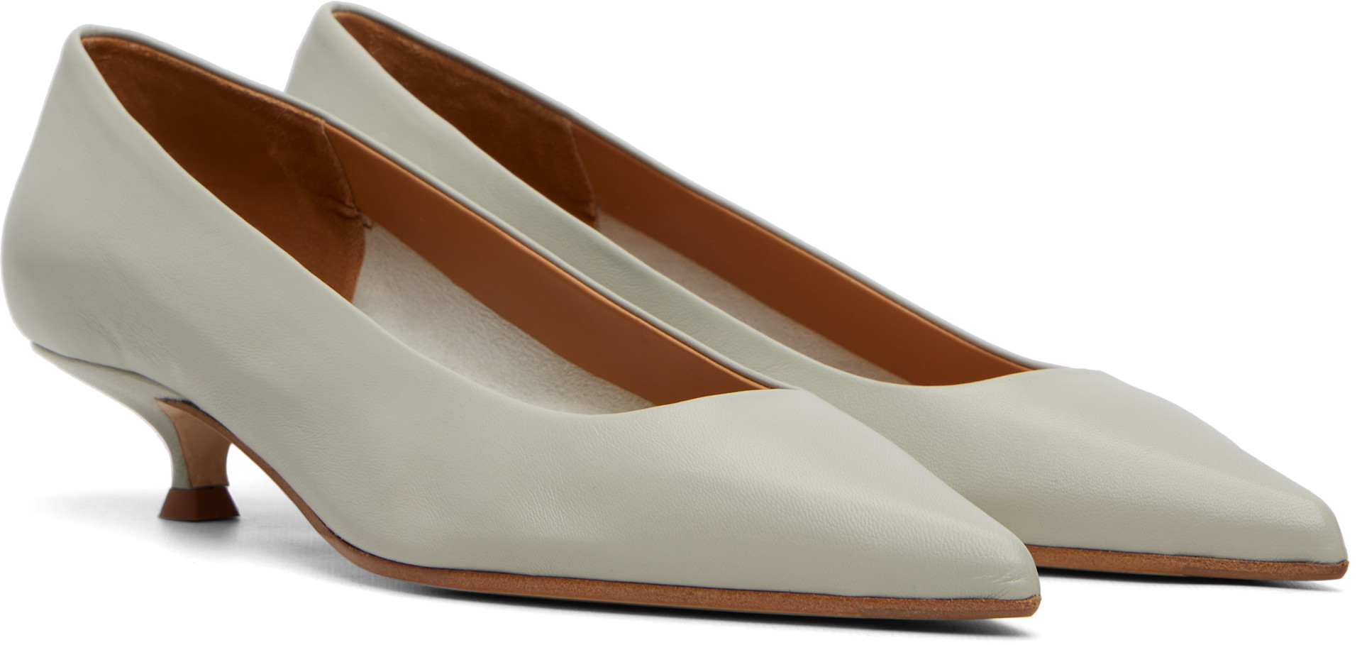 Aeyde - Chaussures à talon Cari grises à bout pointu