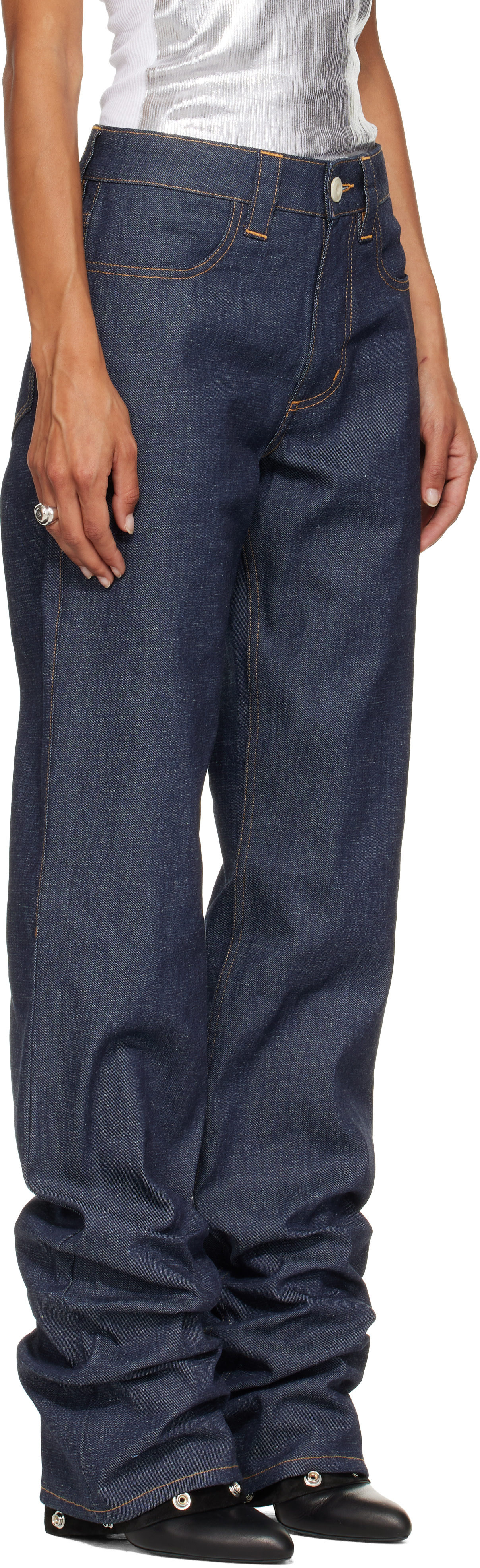 SECONDA - Jean droit bleu en denim