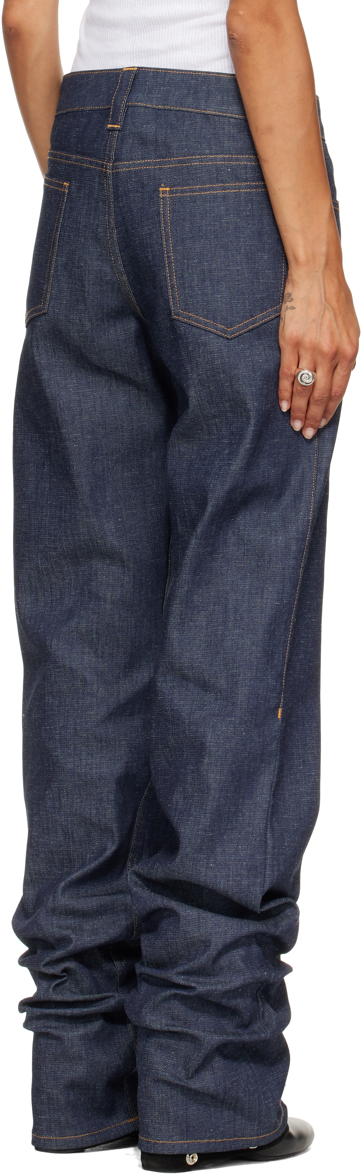 SECONDA - Jean droit bleu en denim