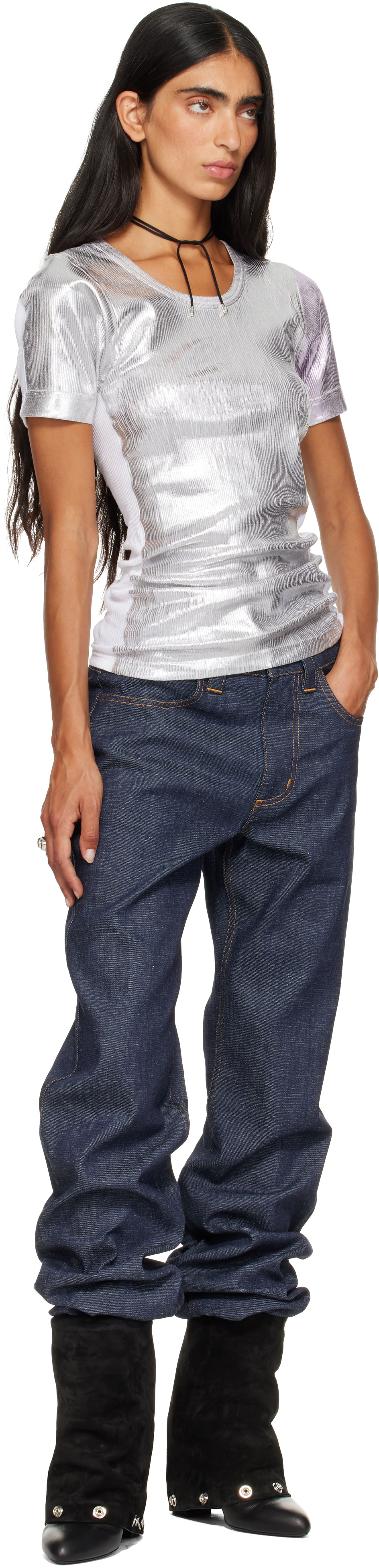 SECONDA - Jean droit bleu en denim