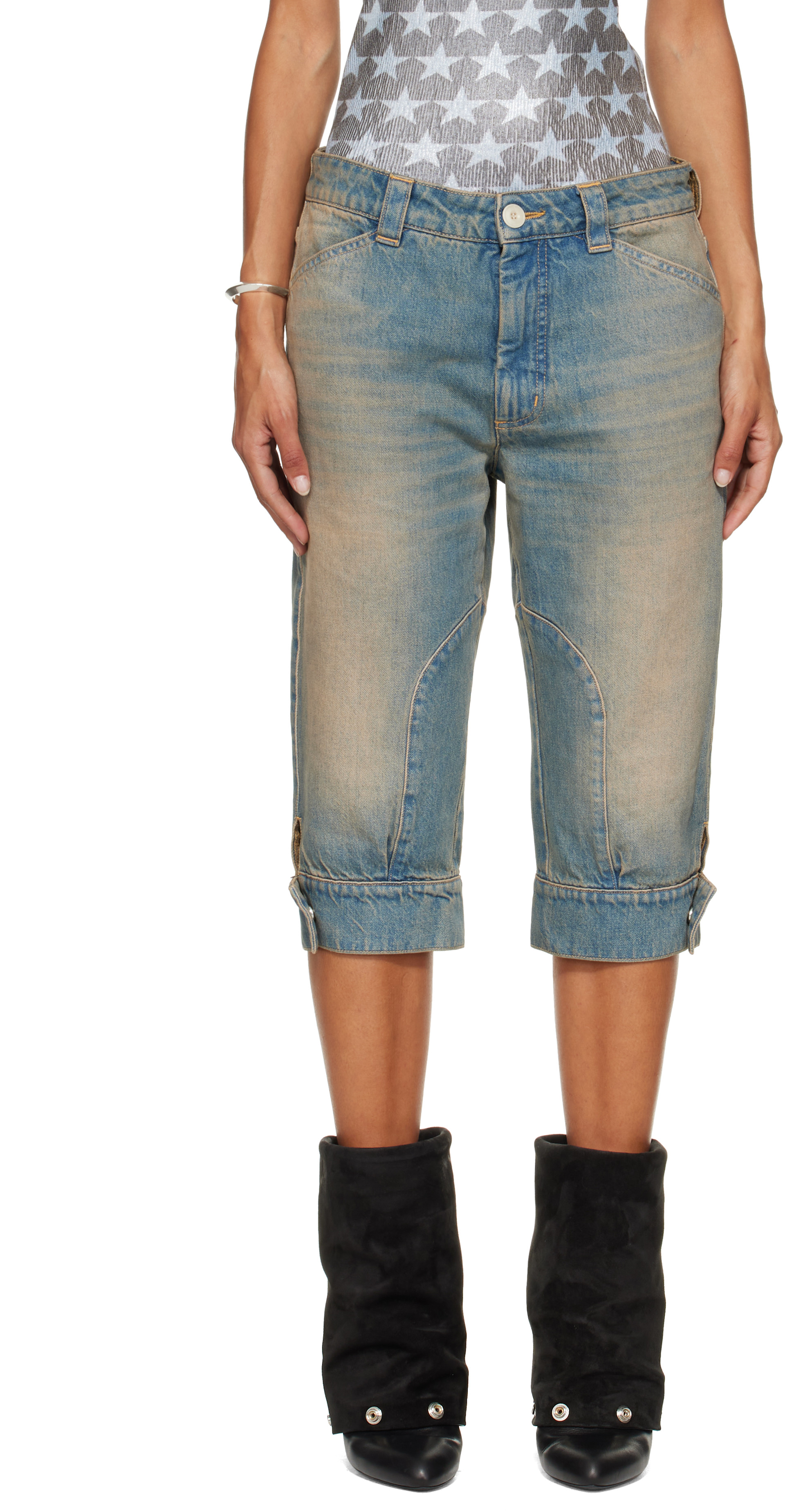 SECONDA - Short Bici bleu en denim
