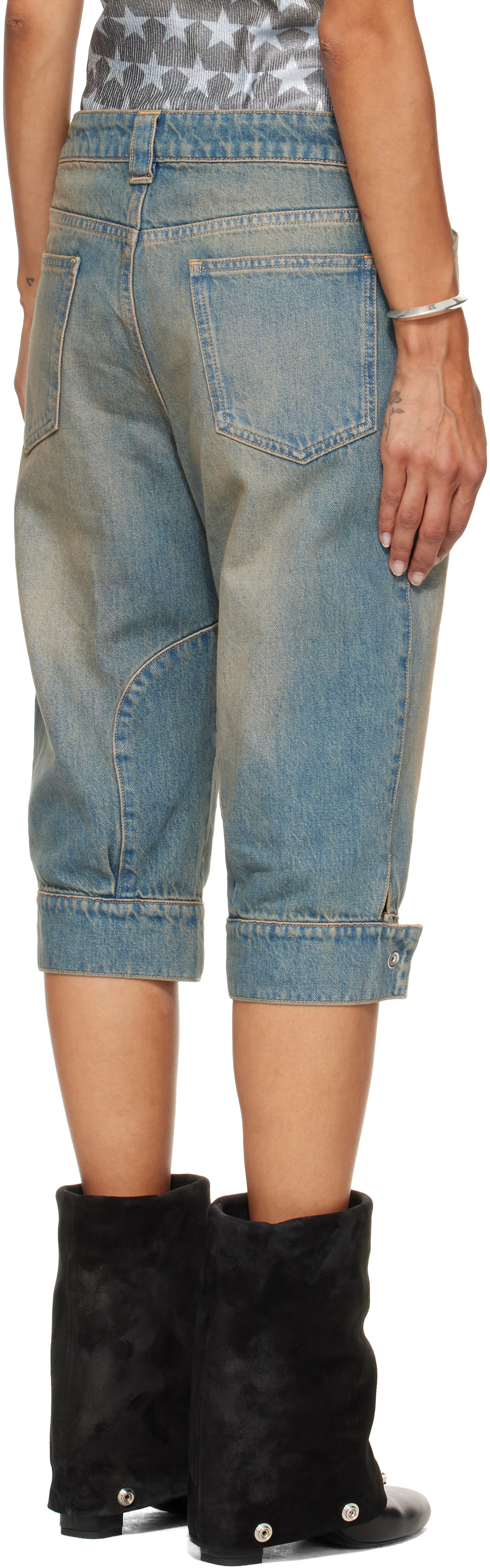 SECONDA - Short Bici bleu en denim