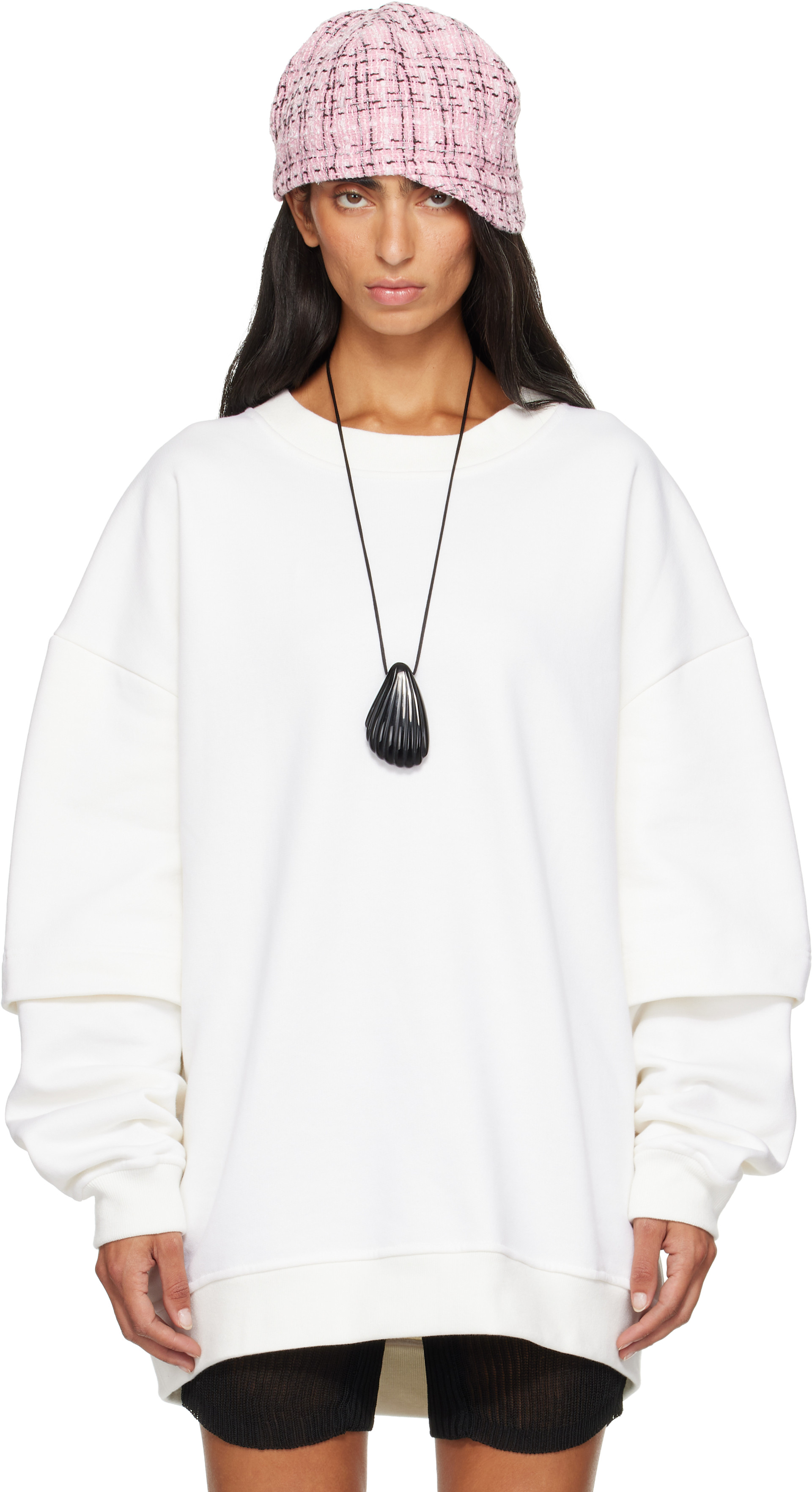 SECONDA - Pull molletonné Luna blanc cassé exclusif à SSENSE