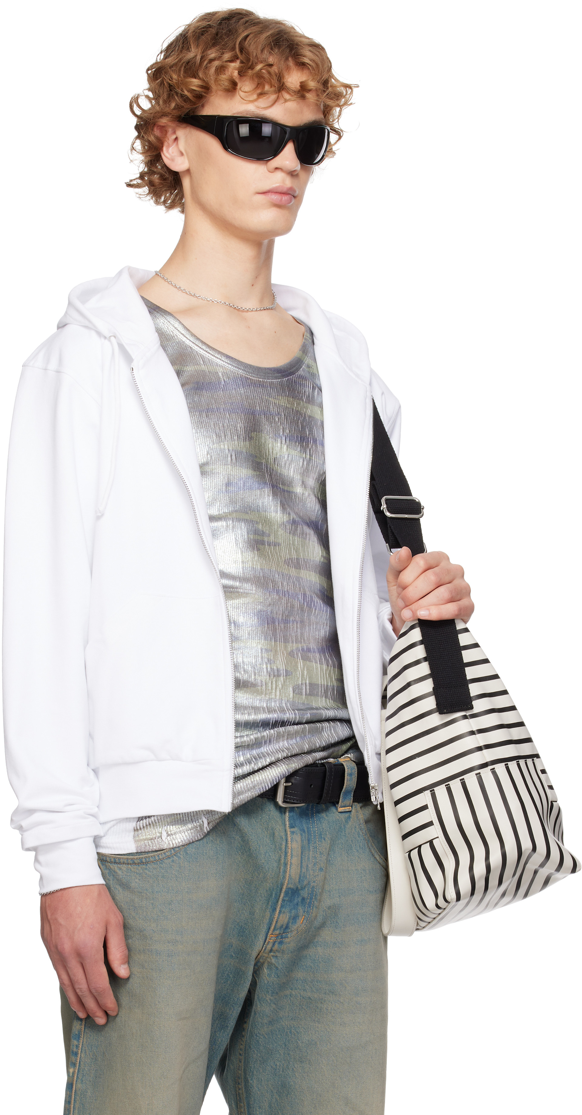 SECONDA - Pull à capuche blanc exclusif à SSENSE