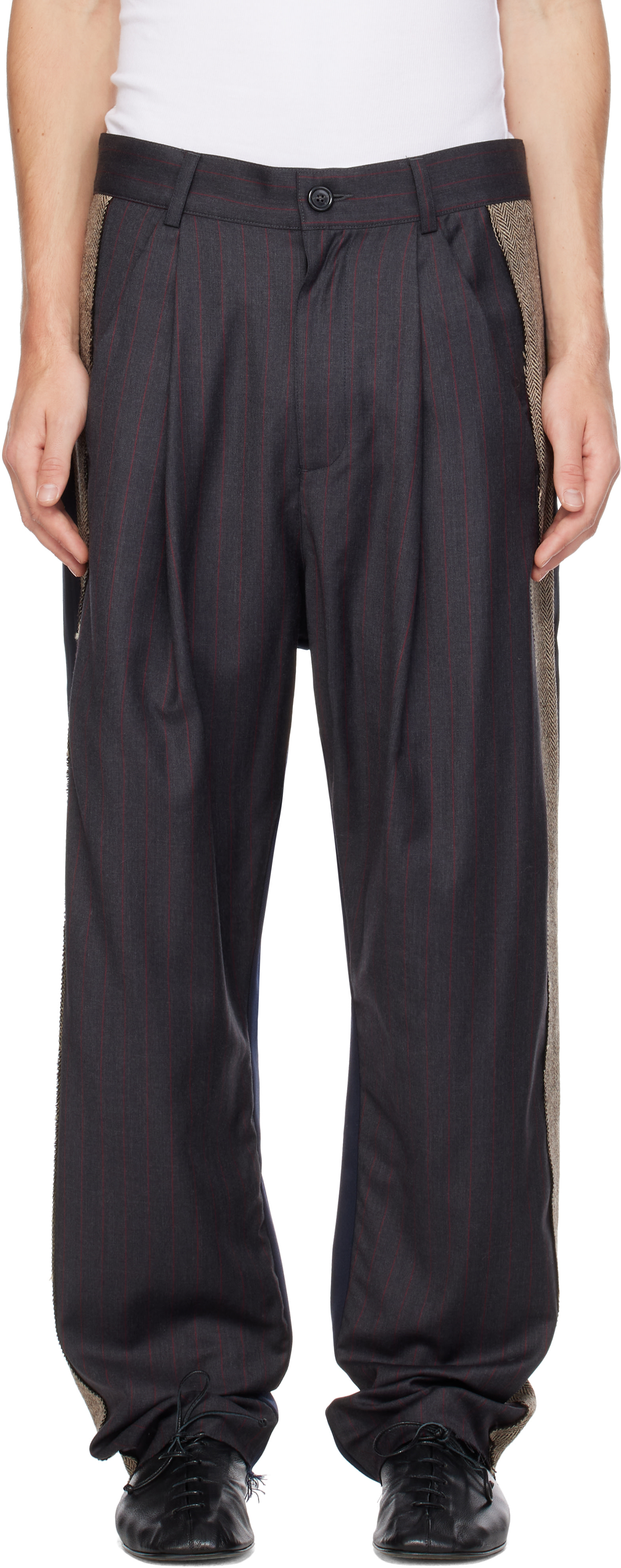 Joone Joonam - グレー Mix トラウザーズ
