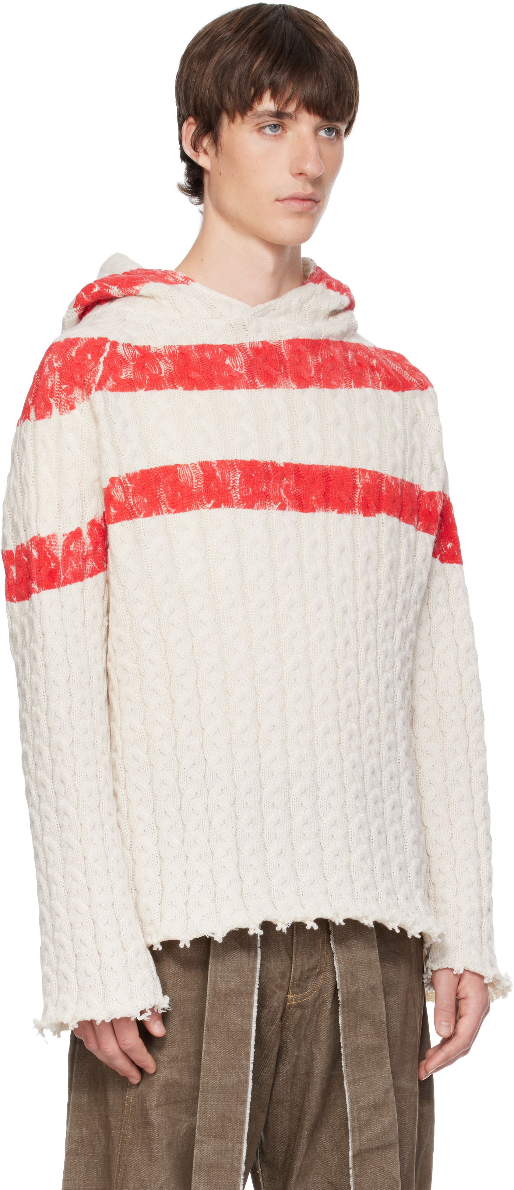 Joone Joonam - オフホワイト Red Stripe Knit セーター