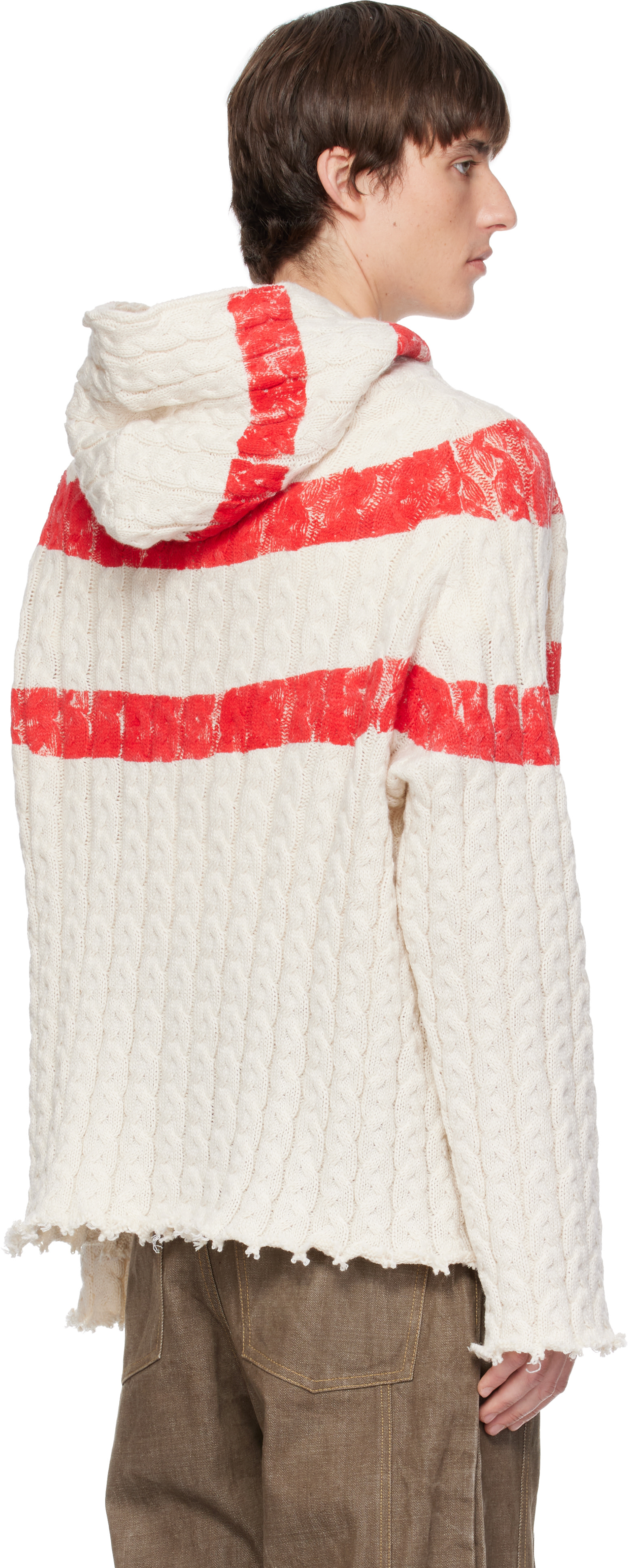 Joone Joonam - オフホワイト Red Stripe Knit セーター