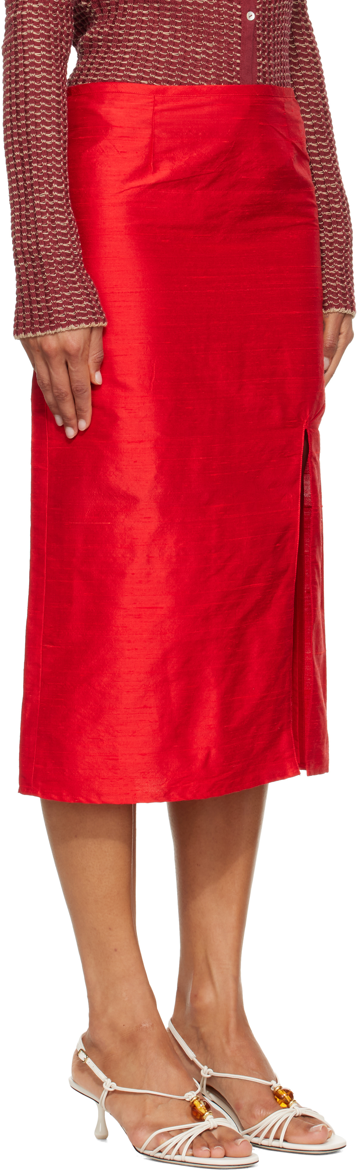RESCHA - Jupe Kalam rouge exclusive à SSENSE