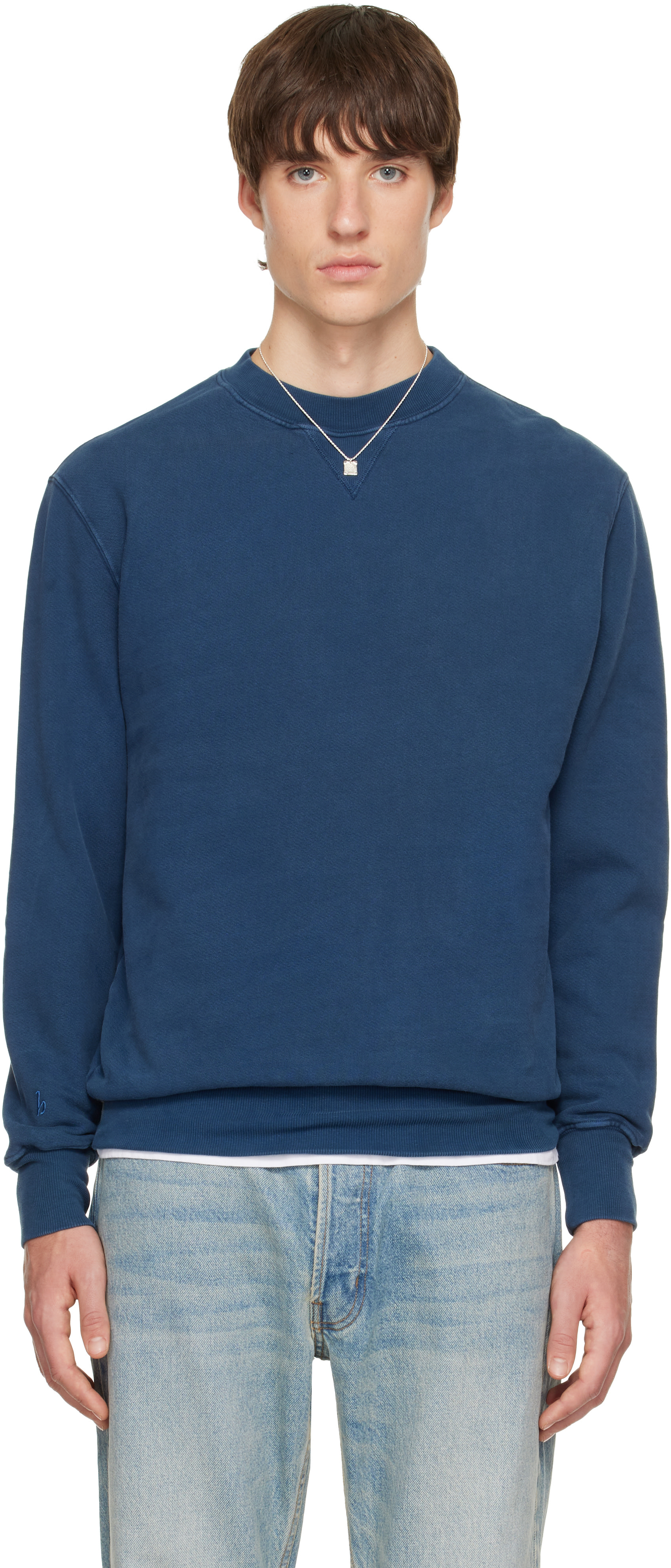 Hanover - Navy Sunwashed Staple Crewneck Sweatshirt