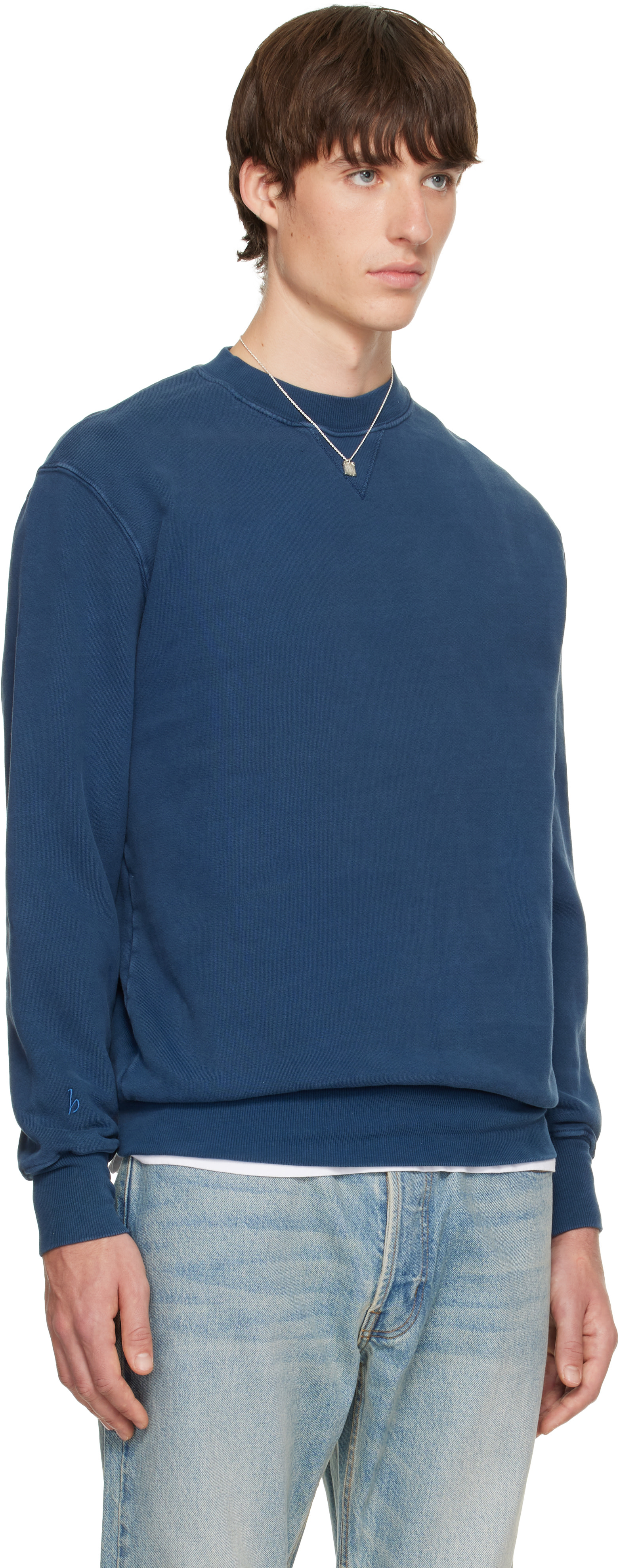 Hanover - Pull molletonné bleu marine à col ras du cou