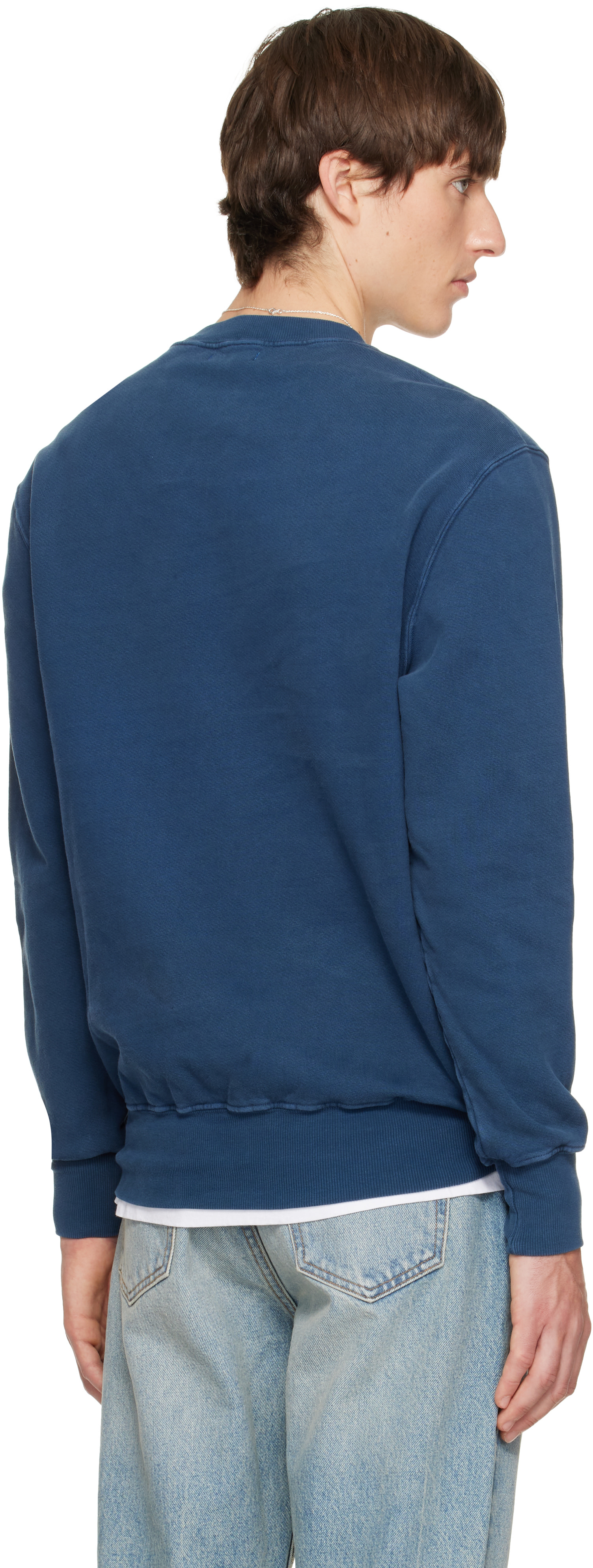 Hanover - Pull molletonné bleu marine à col ras du cou
