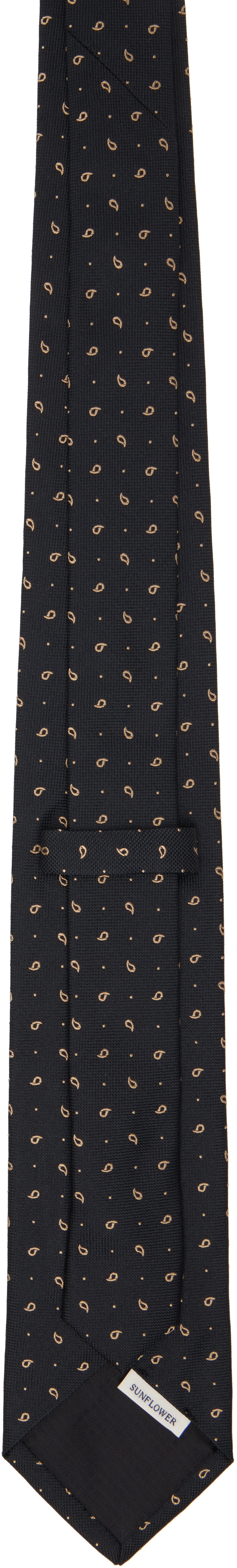 Sunflower - Black Silk Tie