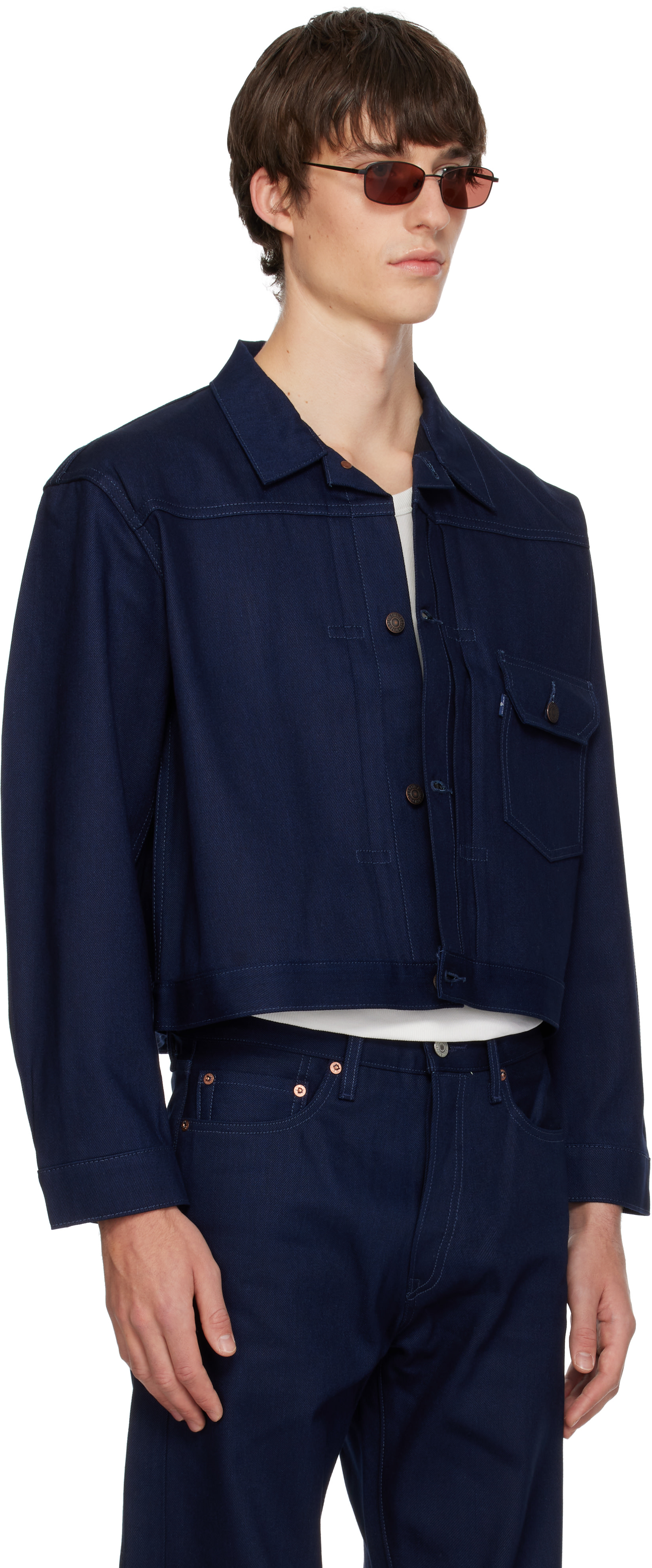 Levi's Blue Tab - ネイビー Type I セルビッジデニム トラッカージャケット