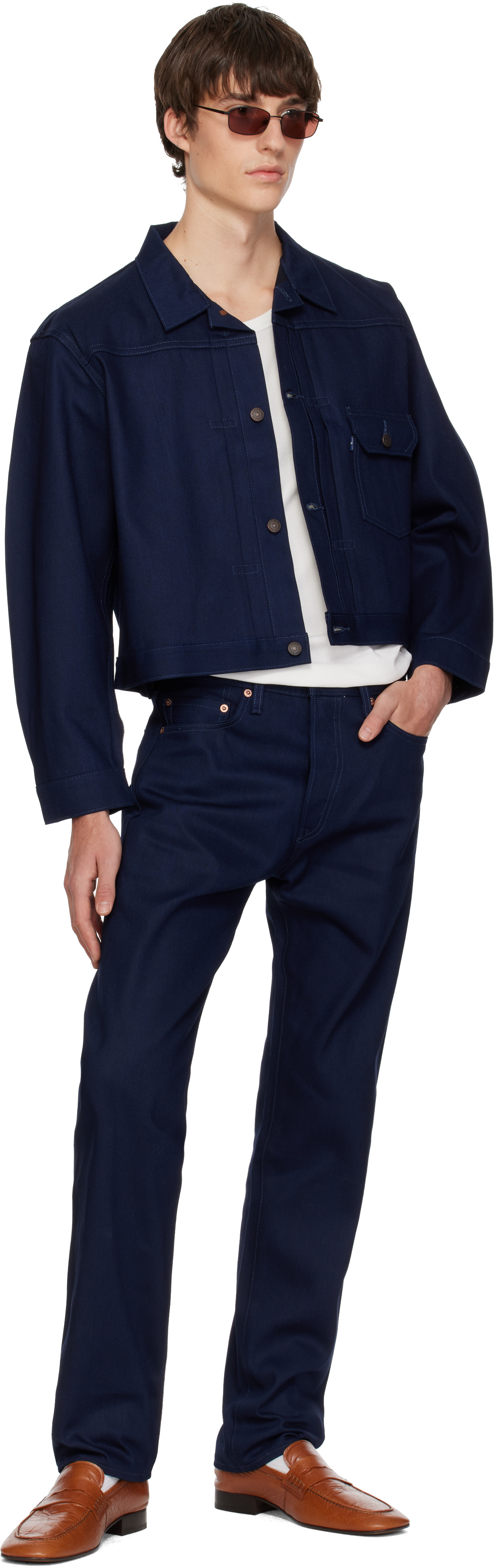 Levi's Blue Tab - ネイビー Type I セルビッジデニム トラッカージャケット