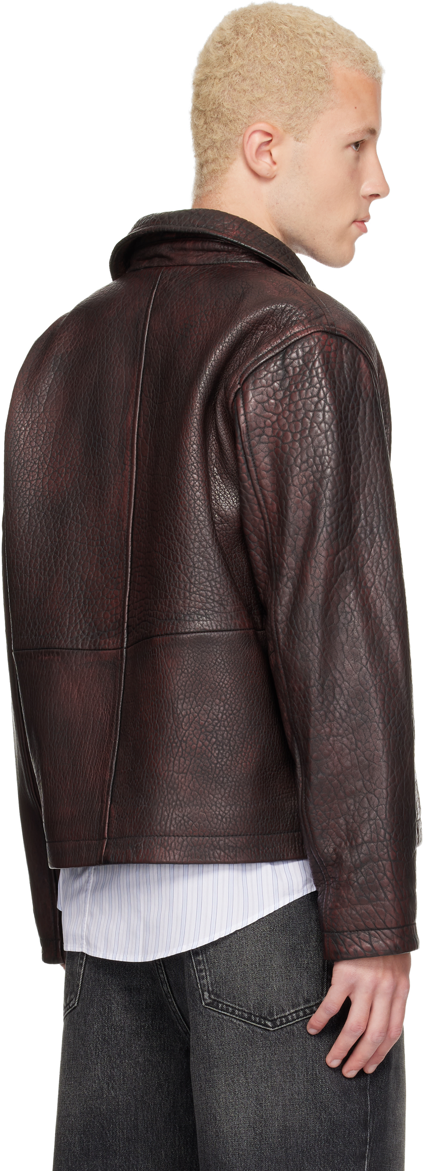 Sunflower - Burgundy Short Leather Jacket