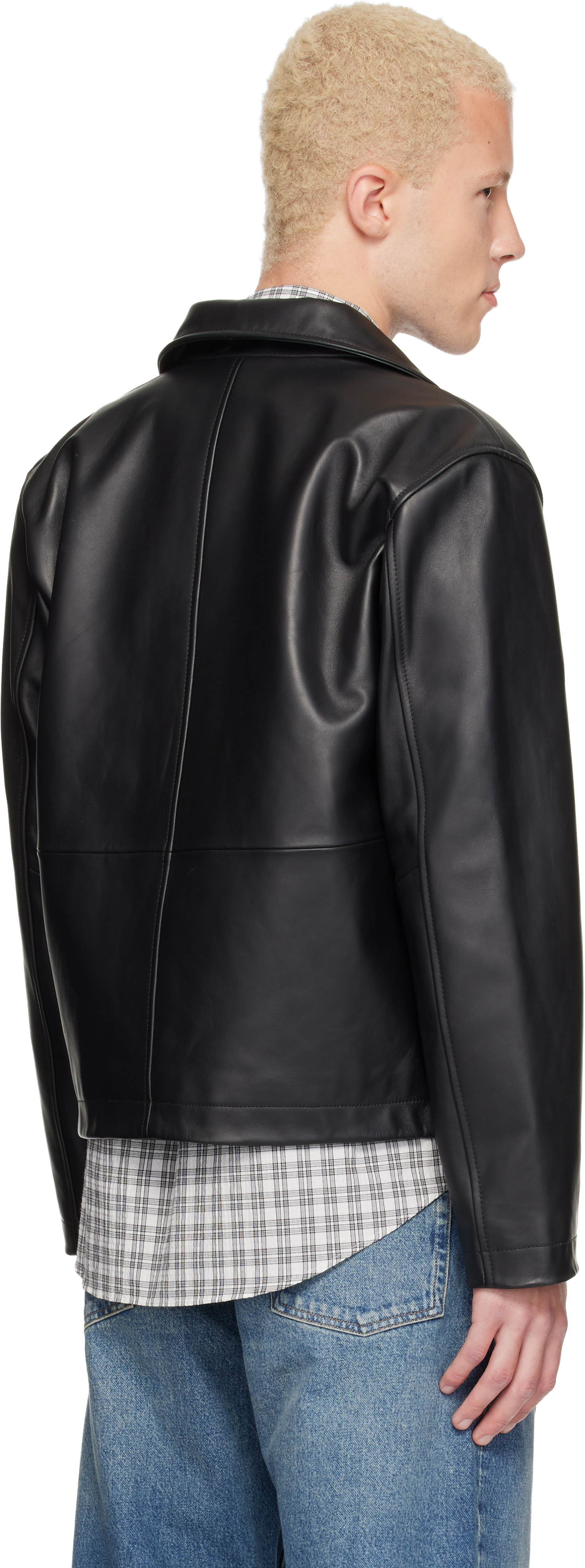 Sunflower: Black Short Leather Jacket | SSENSE
