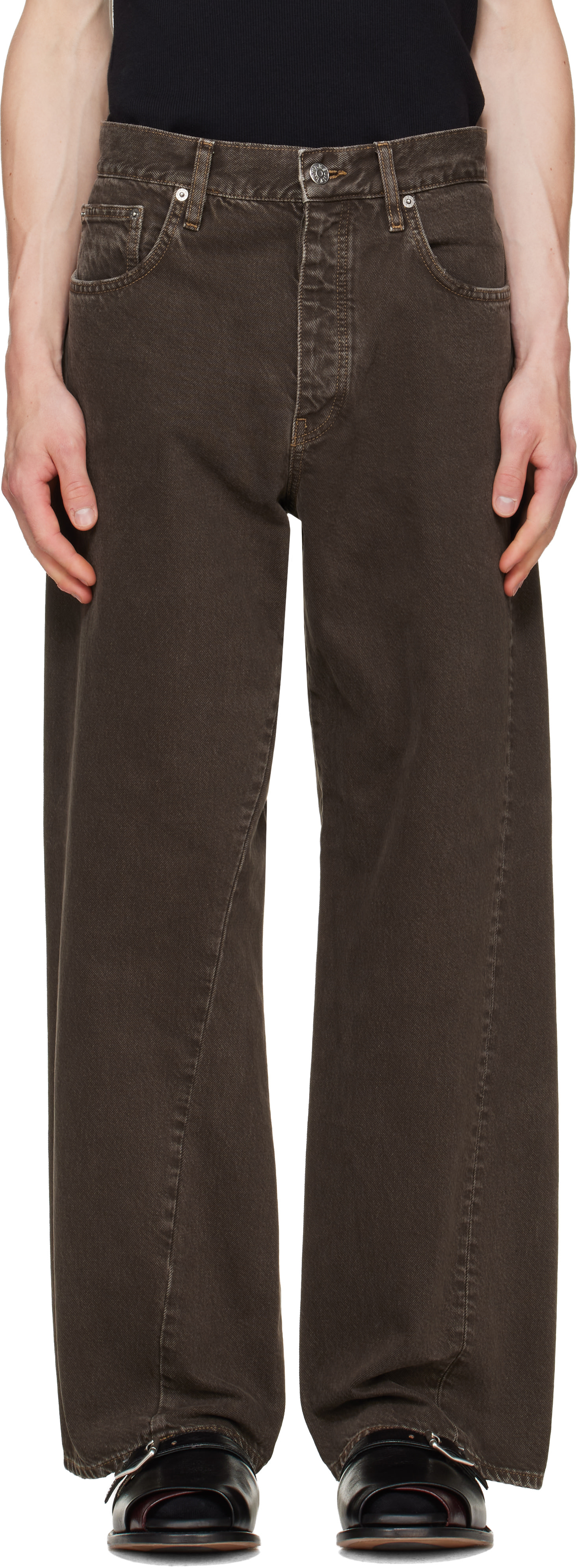 Sunflower - Brown Wide Twist Jeans