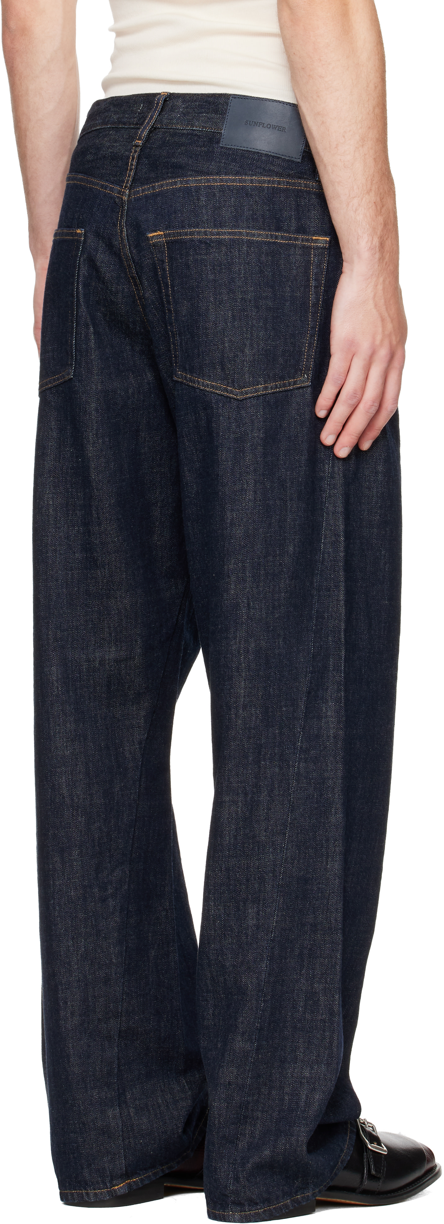 Sunflower - Navy Wide Twist Jeans