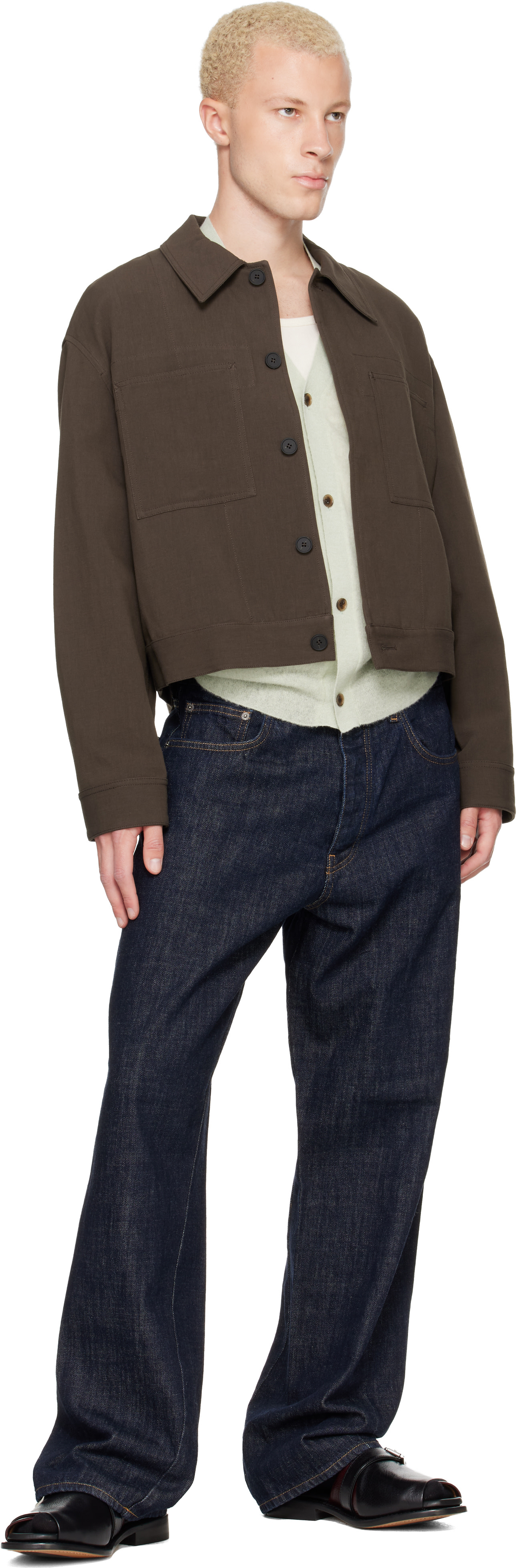 Sunflower - Navy Wide Twist Jeans