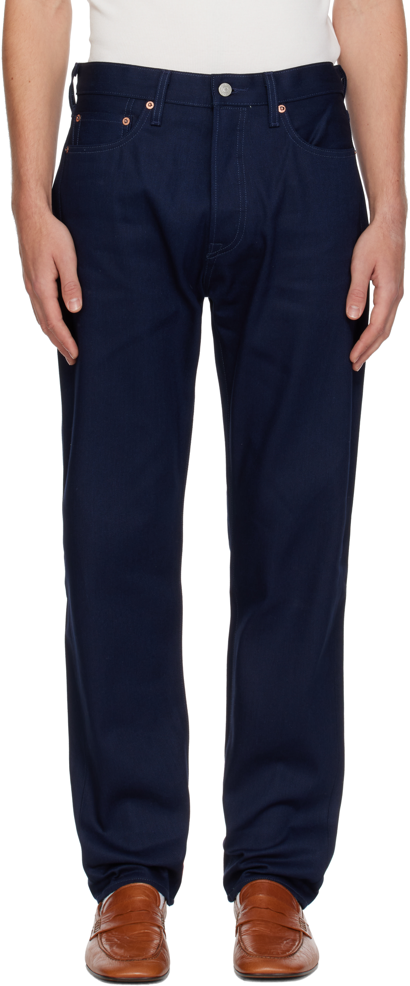 Levi's Blue Tab: Navy 1980s 501 Original Selvedge Jeans | SSENSE