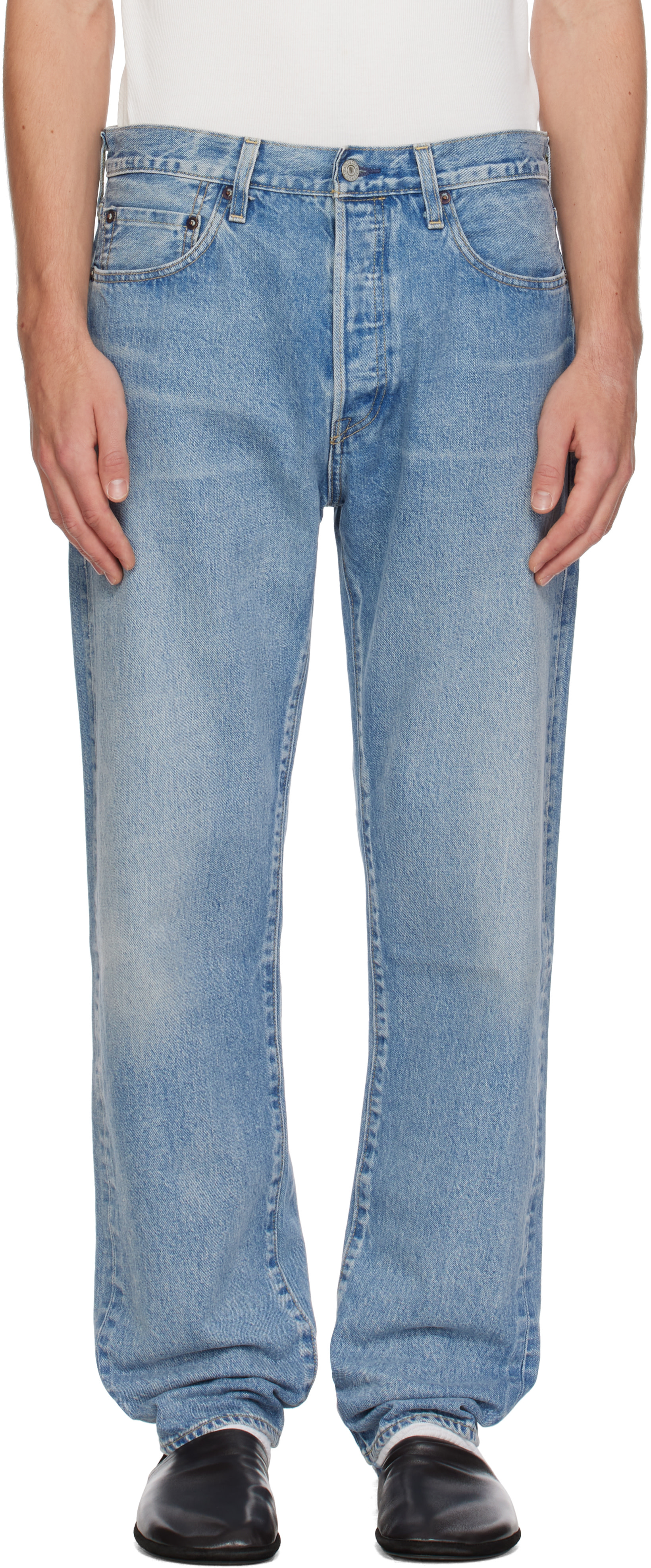 Levi's Blue Tab: Blue 1980s 501 Original Selvedge Jeans | SSENSE