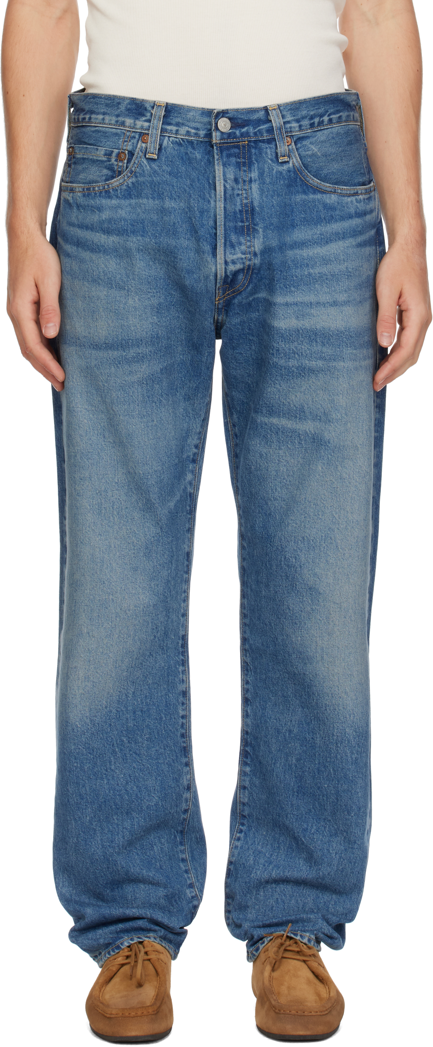 Levi's Blue Tab: Blue 1980s 501 Original Selvedge Jeans | SSENSE