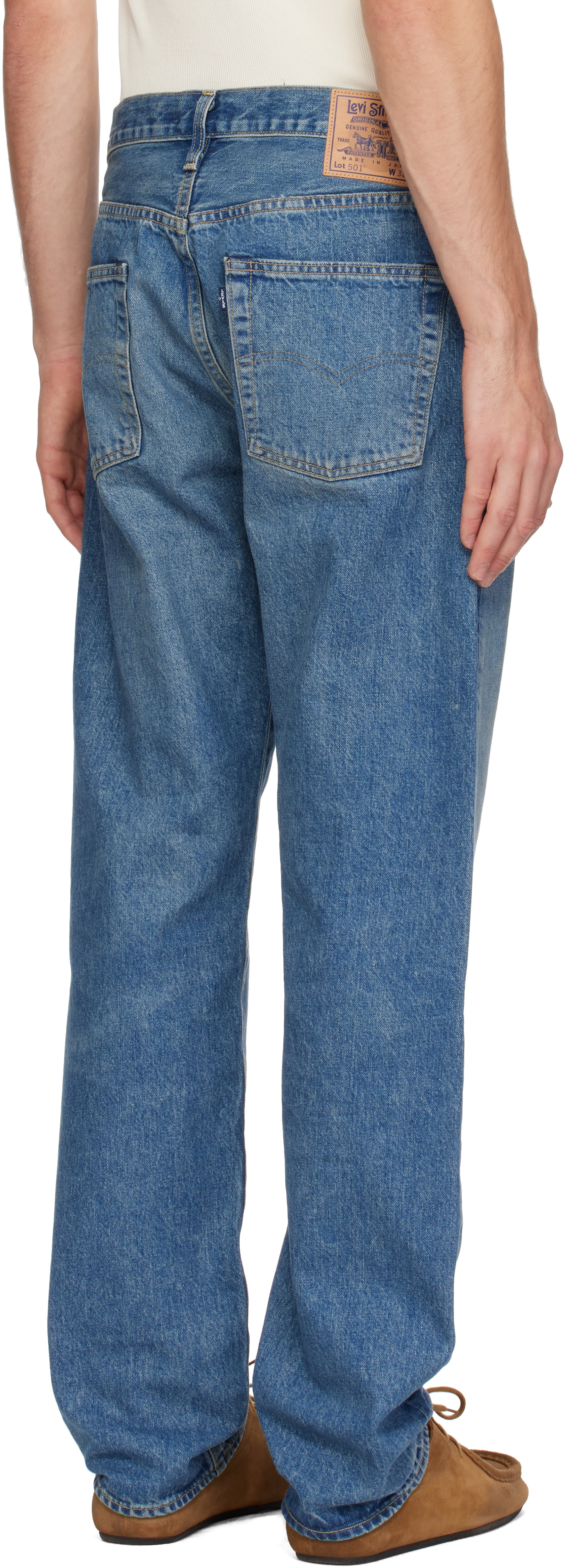 Levi's Blue Tab: Blue 1980s 501 Original Selvedge Jeans | SSENSE
