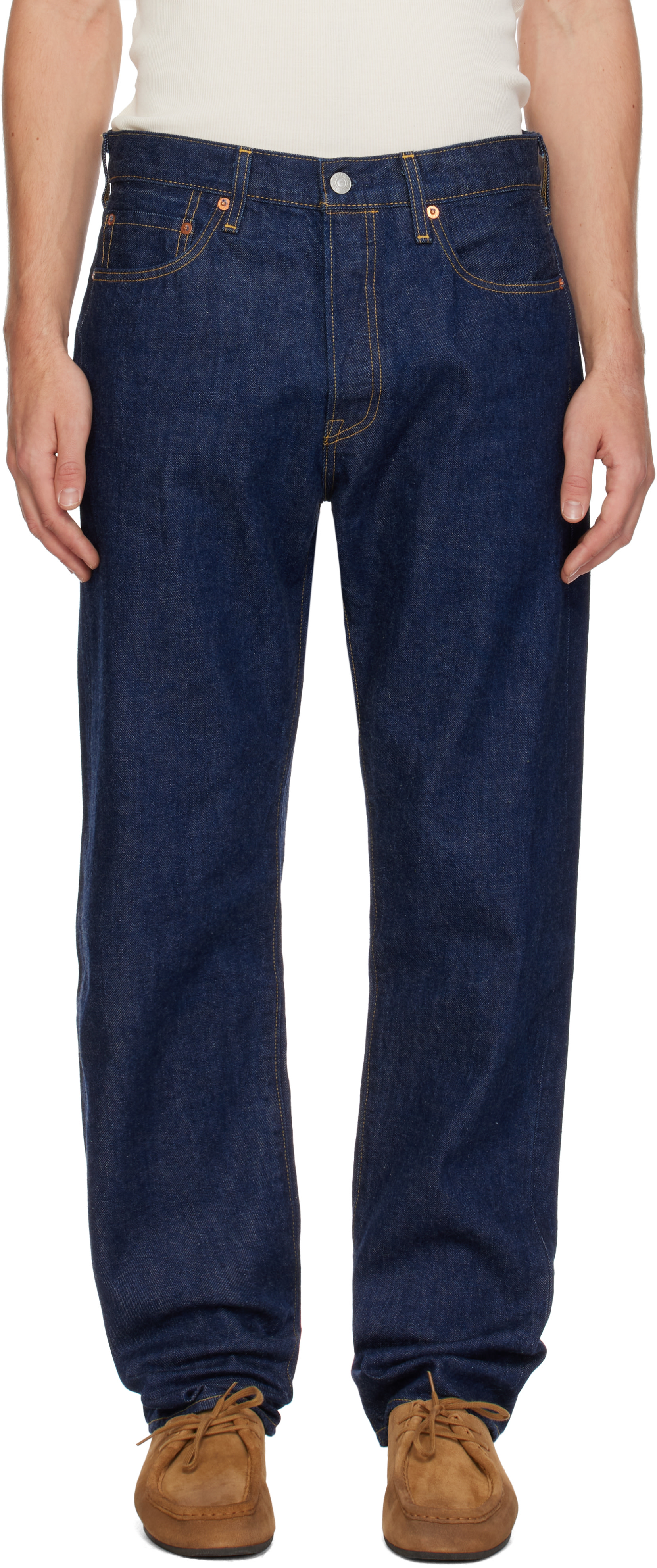 Levi's Blue Tab: Navy 1980s 501 Original Selvedge Jeans | SSENSE
