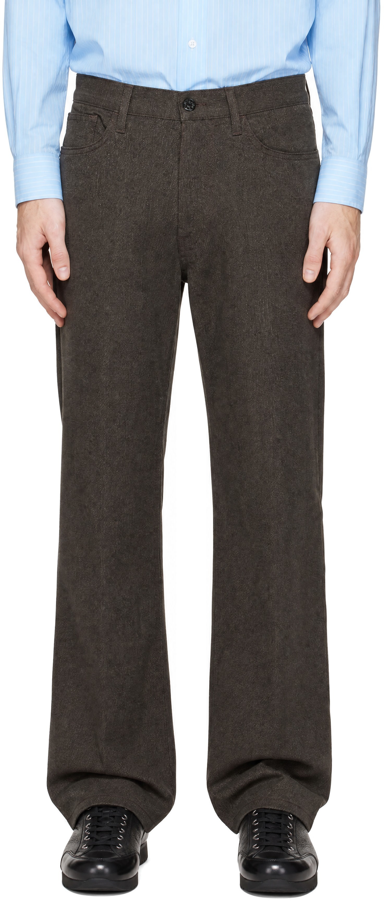 Sunflower - Brown Relaxed Boot Tech Wool Trousers