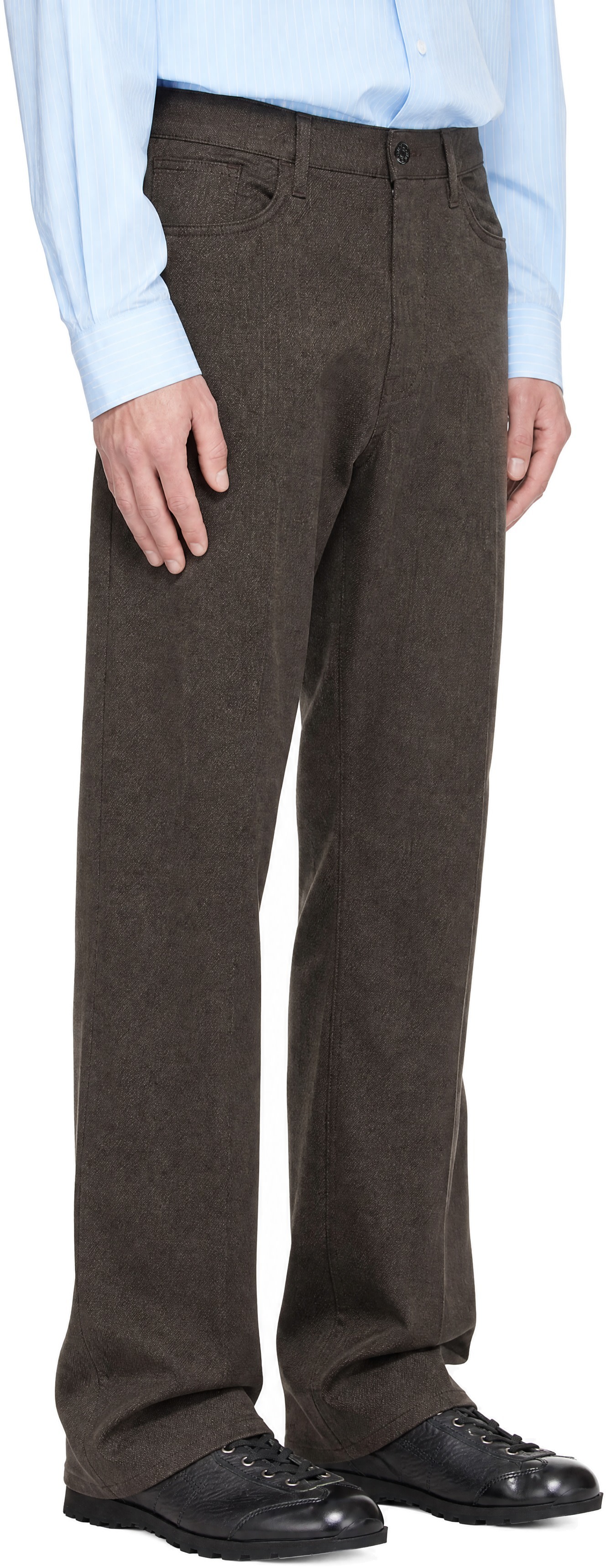 Sunflower - Brown Relaxed Boot Tech Wool Trousers