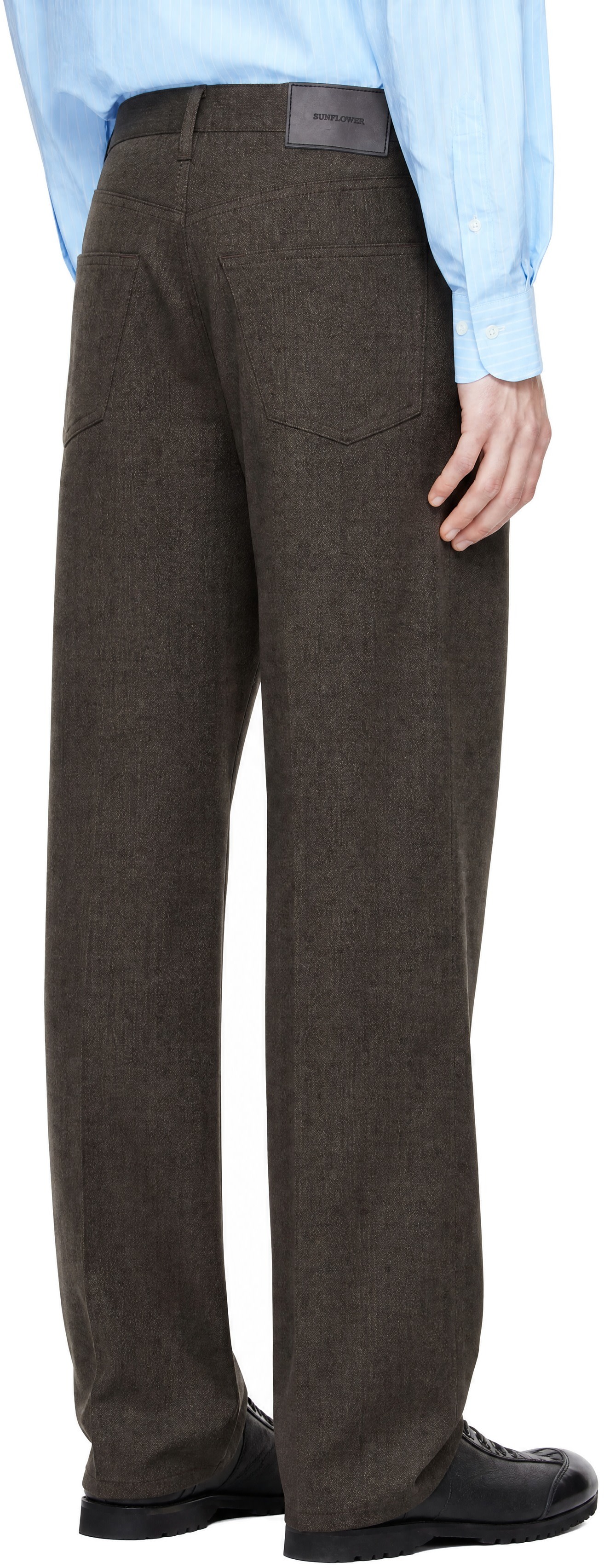 Sunflower - Brown Relaxed Boot Tech Wool Trousers
