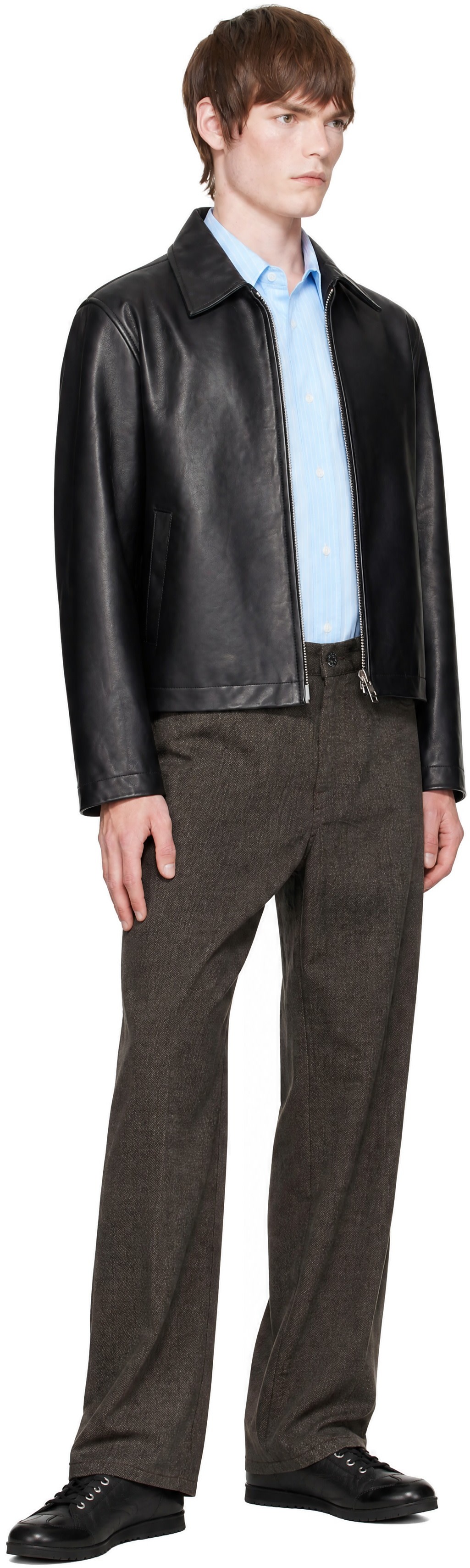 Sunflower - Brown Relaxed Boot Tech Wool Trousers