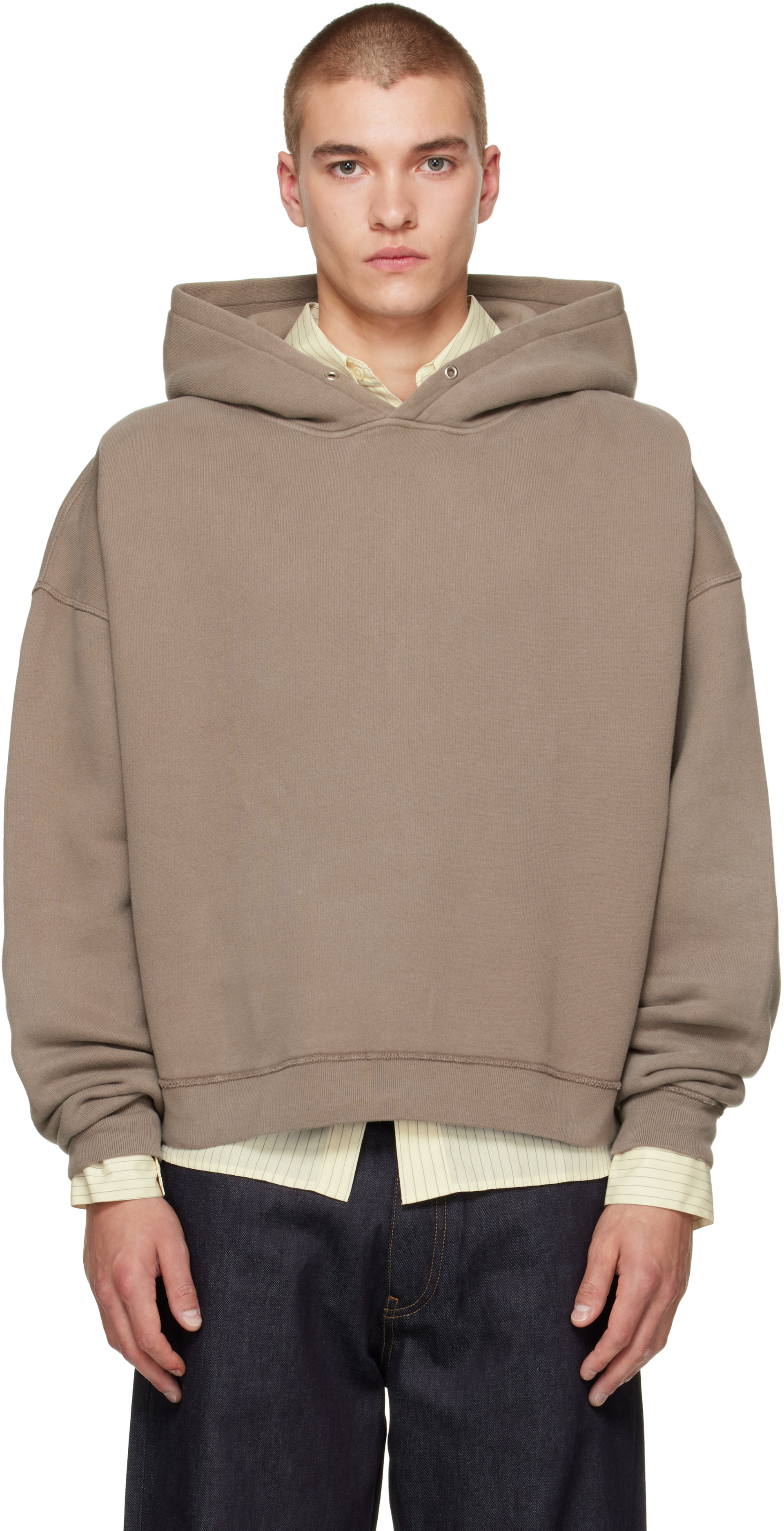 Sunflower - Pull à capuche taupe en jersey