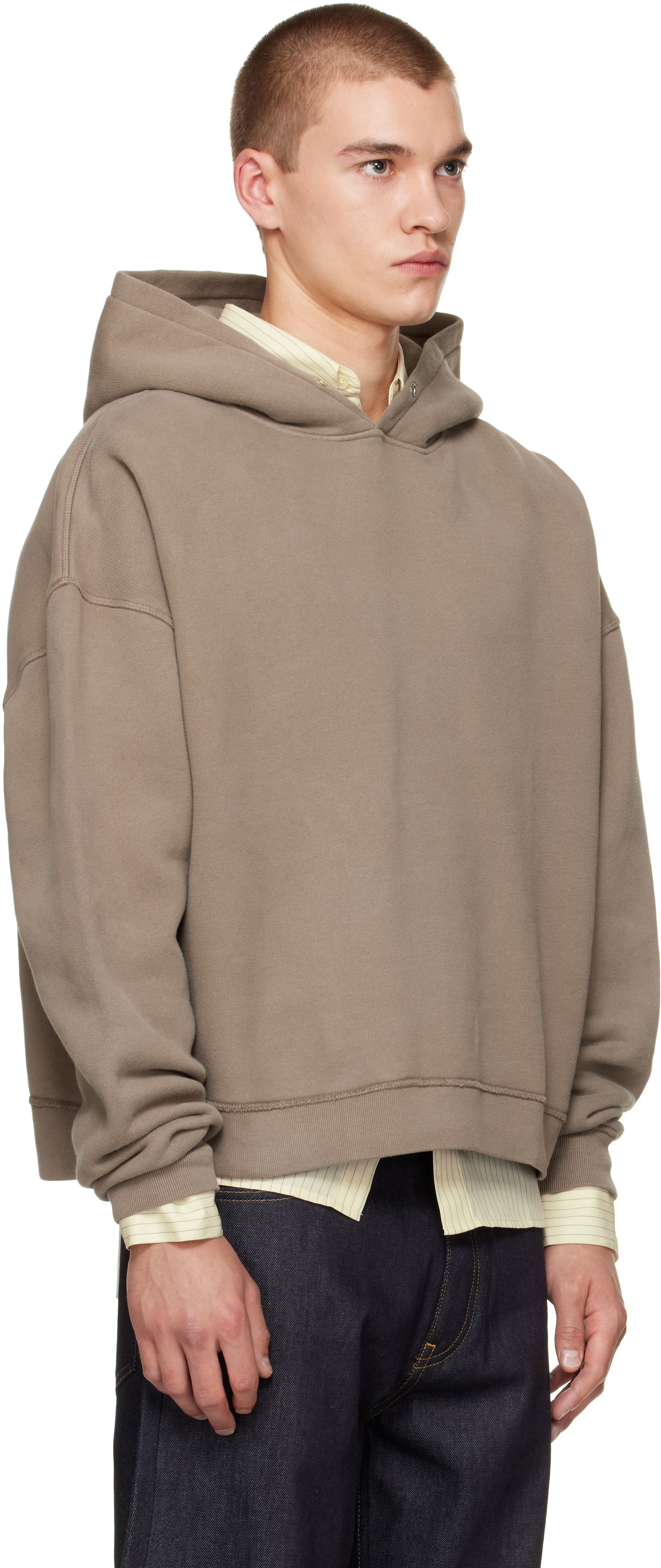 Sunflower - Pull à capuche taupe en jersey