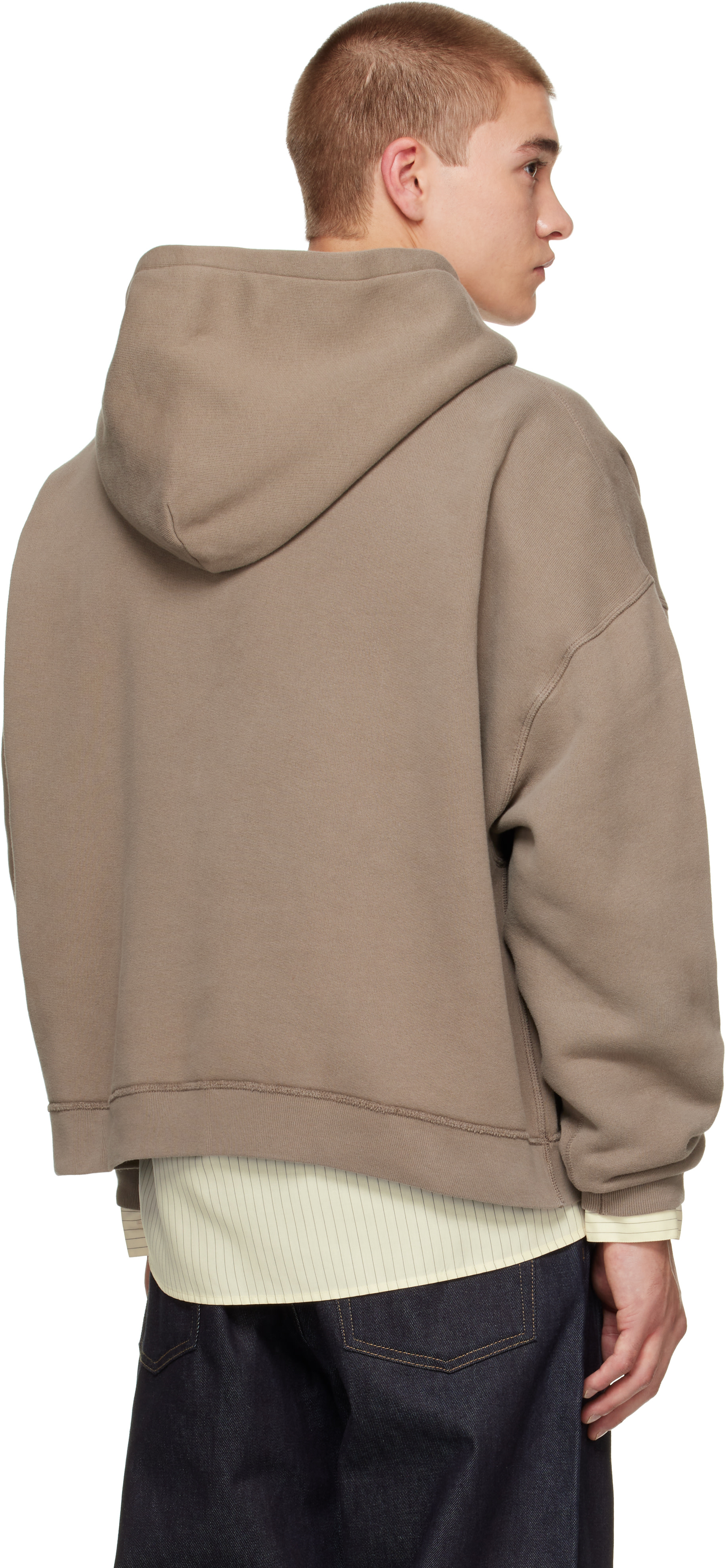 Sunflower - Pull à capuche taupe en jersey