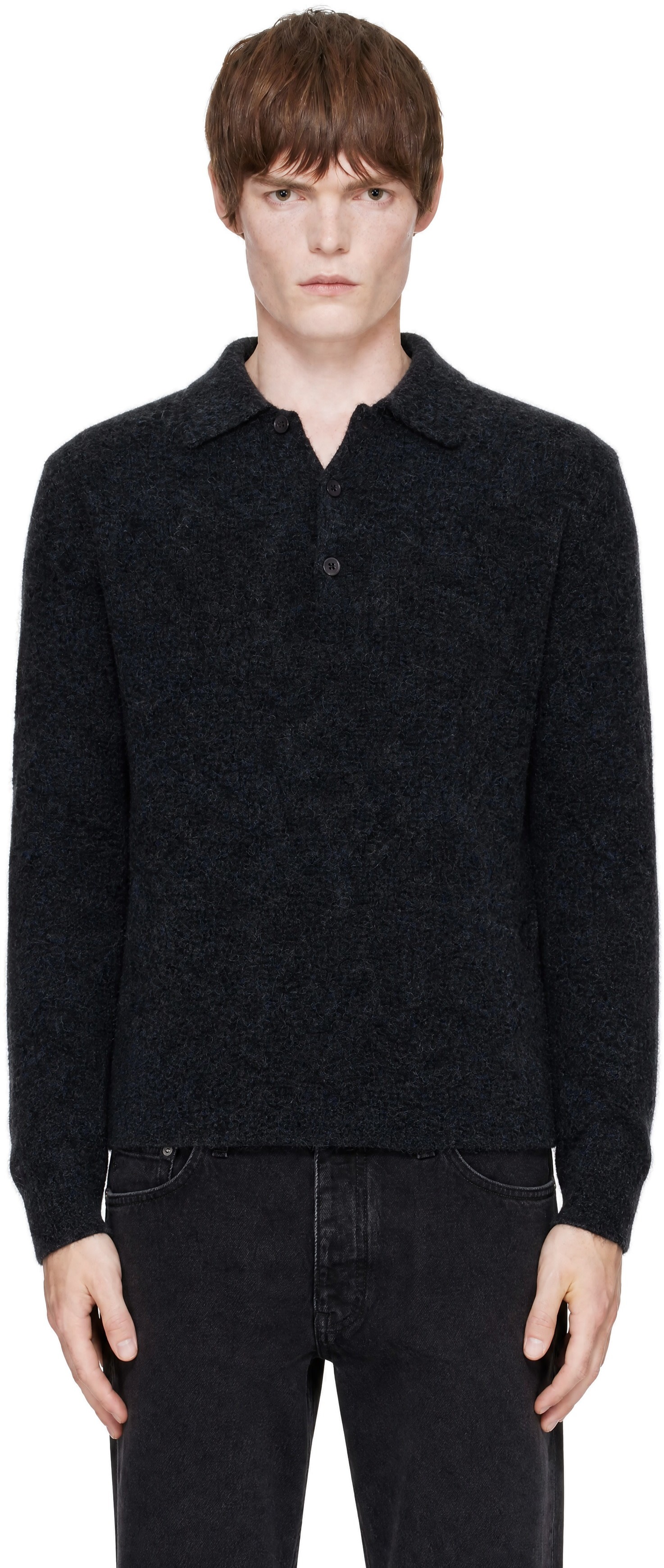 Sunflower - Gray Mohair Polo
