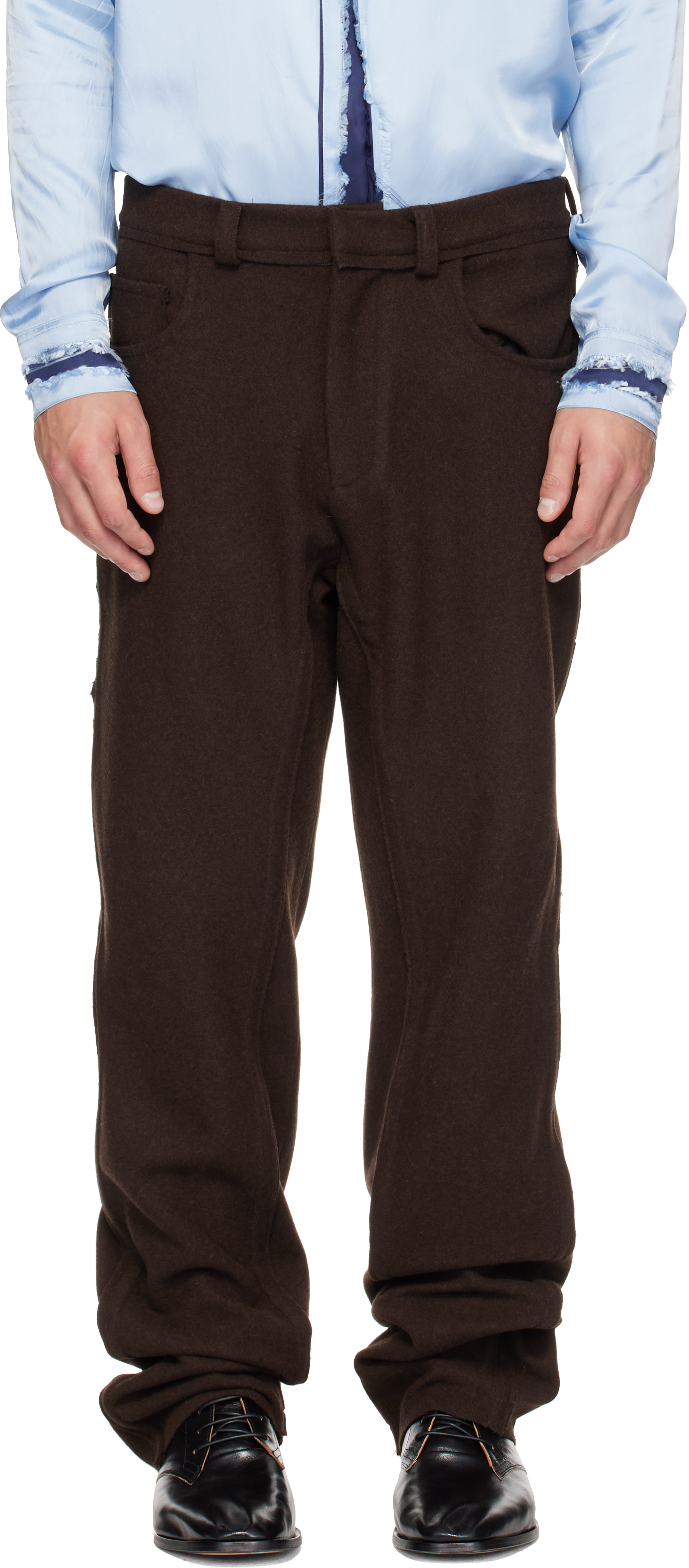 Edward Cuming - Brown Raw Soft Trousers