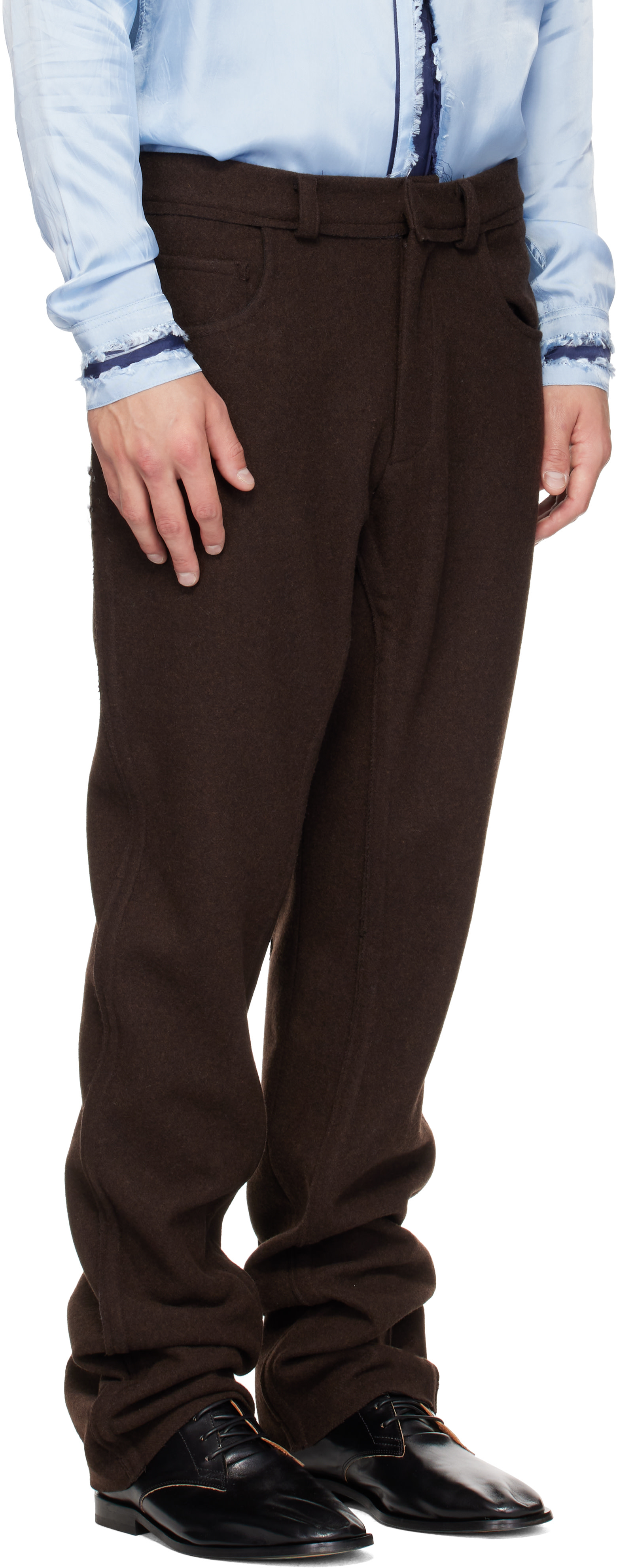 Edward Cuming - Brown Raw Soft Trousers